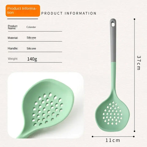 Silicone kitchenware set, silicone shovel, high-temperature-resistant soup shell, noodles, household spoon, leaking spoon