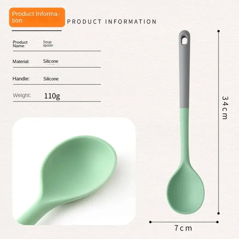 Silicone kitchenware set, silicone shovel, high-temperature-resistant soup shell, noodles, household spoon, leaking spoon