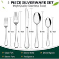 Silverware Flatware Cutlery Set Stainless Steel Travel Utensil set Knife Fork Spoon Dishwasher Safe Fork And Spoon Utensils Set wiktra