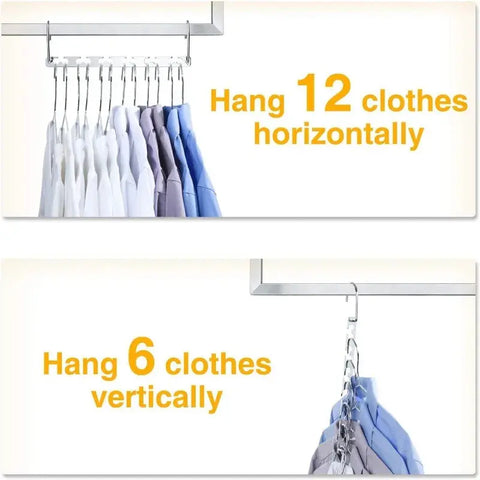 Space Saving Hangers for Clothes 20 Pack, Heavy Duty Hanger Organizer | 30 Lbs Capacity |, Metal Magic Hanger wiktra