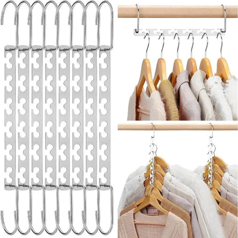 Space Saving Hangers for Clothes 20 Pack, Heavy Duty Hanger Organizer | 30 Lbs Capacity |, Metal Magic Hanger