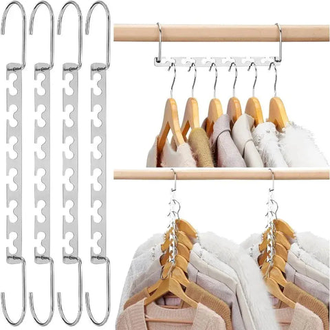 Space Saving Hangers for Clothes 20 Pack, Heavy Duty Hanger Organizer | 30 Lbs Capacity |, Metal Magic Hanger