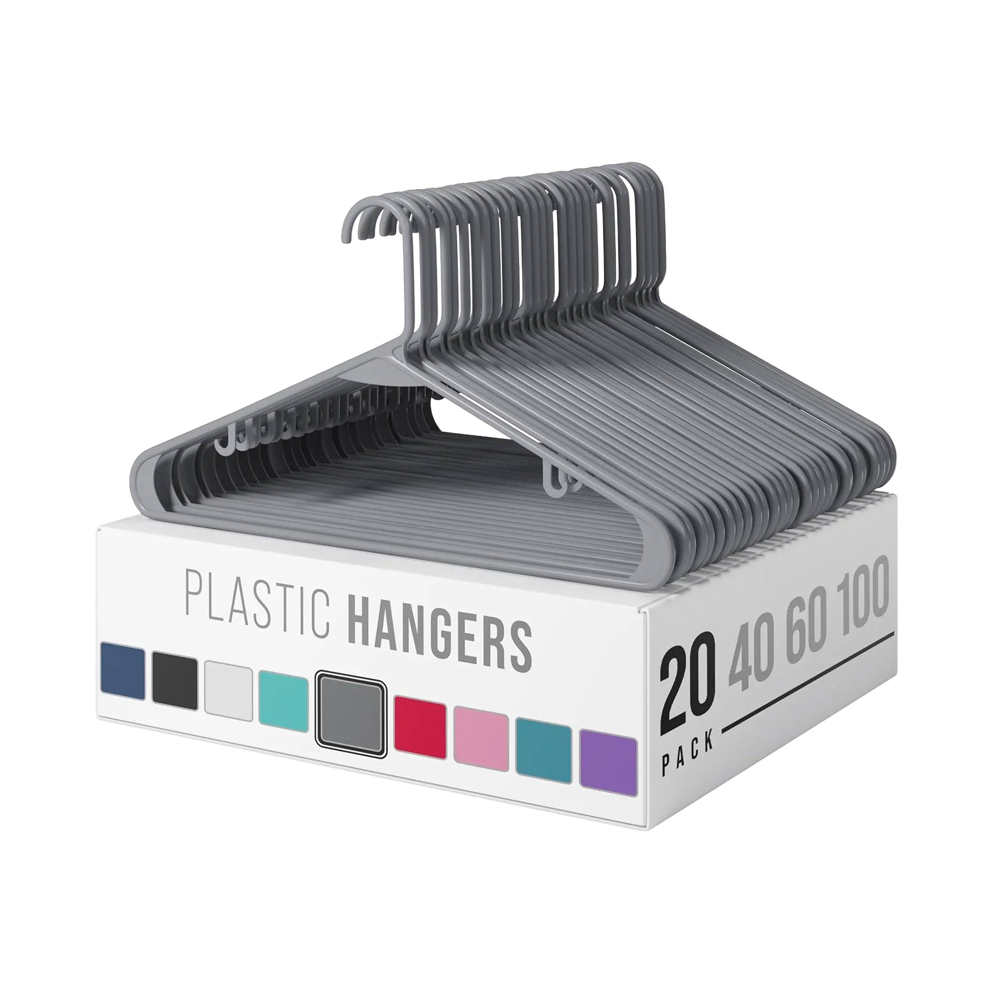 Space-Saving Plastic Hangers for Clothes — 20 PCS