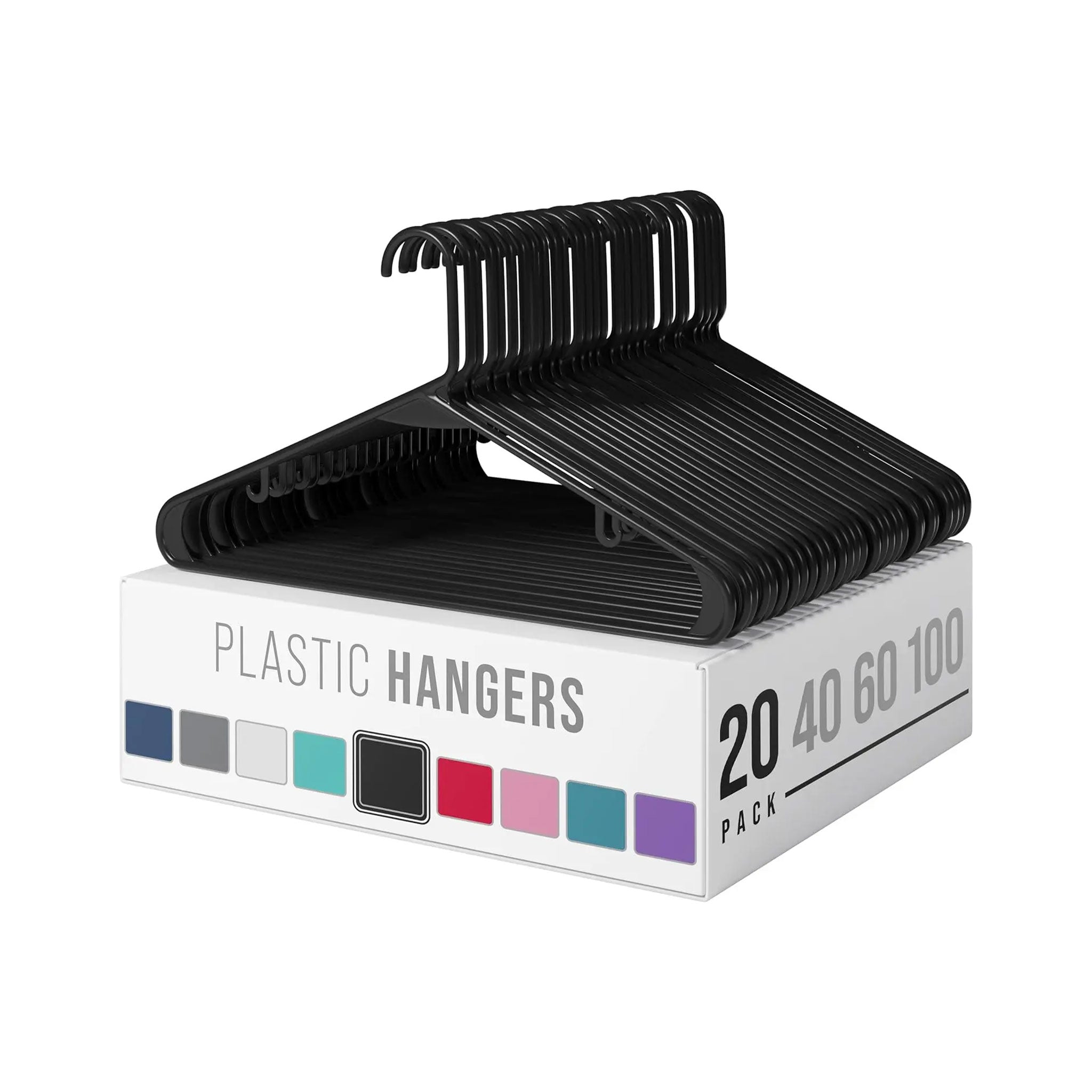 Space-Saving Plastic Hangers for Clothes — 20 PCS