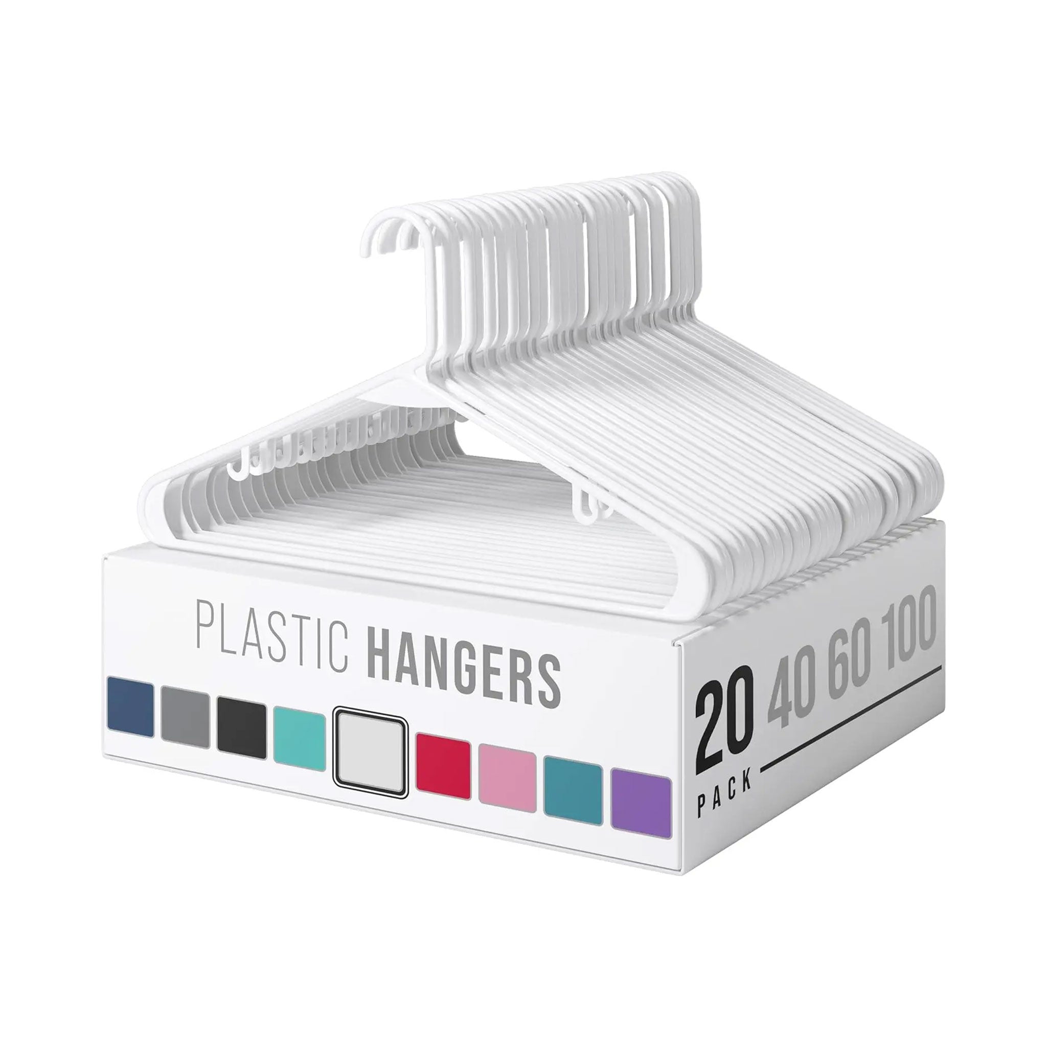 Space-Saving Plastic Hangers for Clothes — 20 PCS