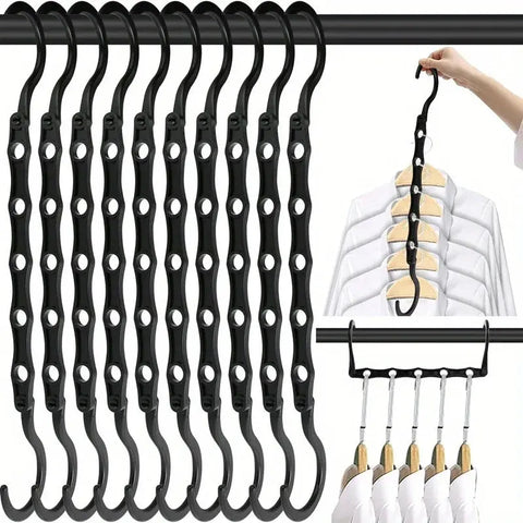 Space-saving Hanger, Magic Hanger, 5-hole Sturdy Plastic Wardrobe Organizer and Storage, Space-saving Organization wiktra