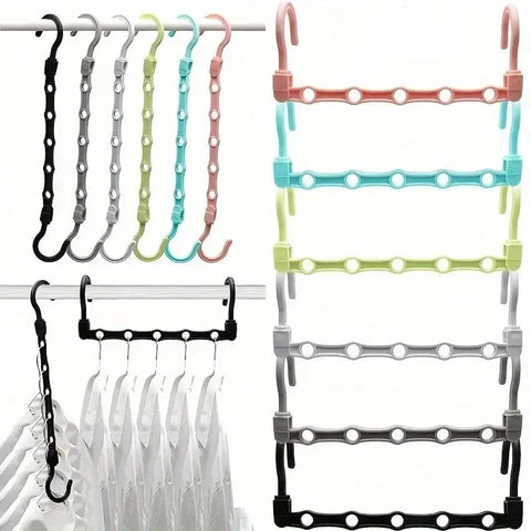 Space-saving Hanger, Magic Hanger, 5-hole Sturdy Plastic Wardrobe Organizer and Storage, Space-saving Organization wiktra