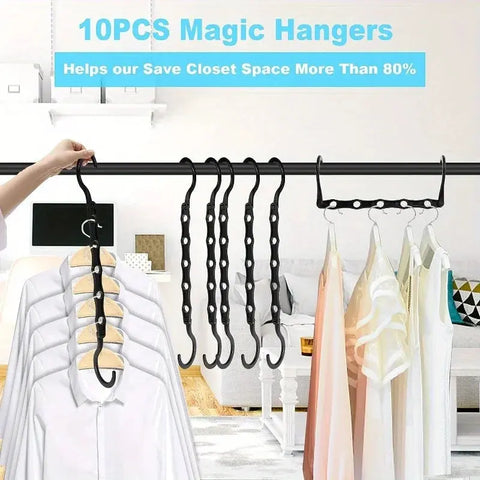 Space-saving Hanger, Magic Hanger, 5-hole Sturdy Plastic Wardrobe Organizer and Storage, Space-saving Organization wiktra