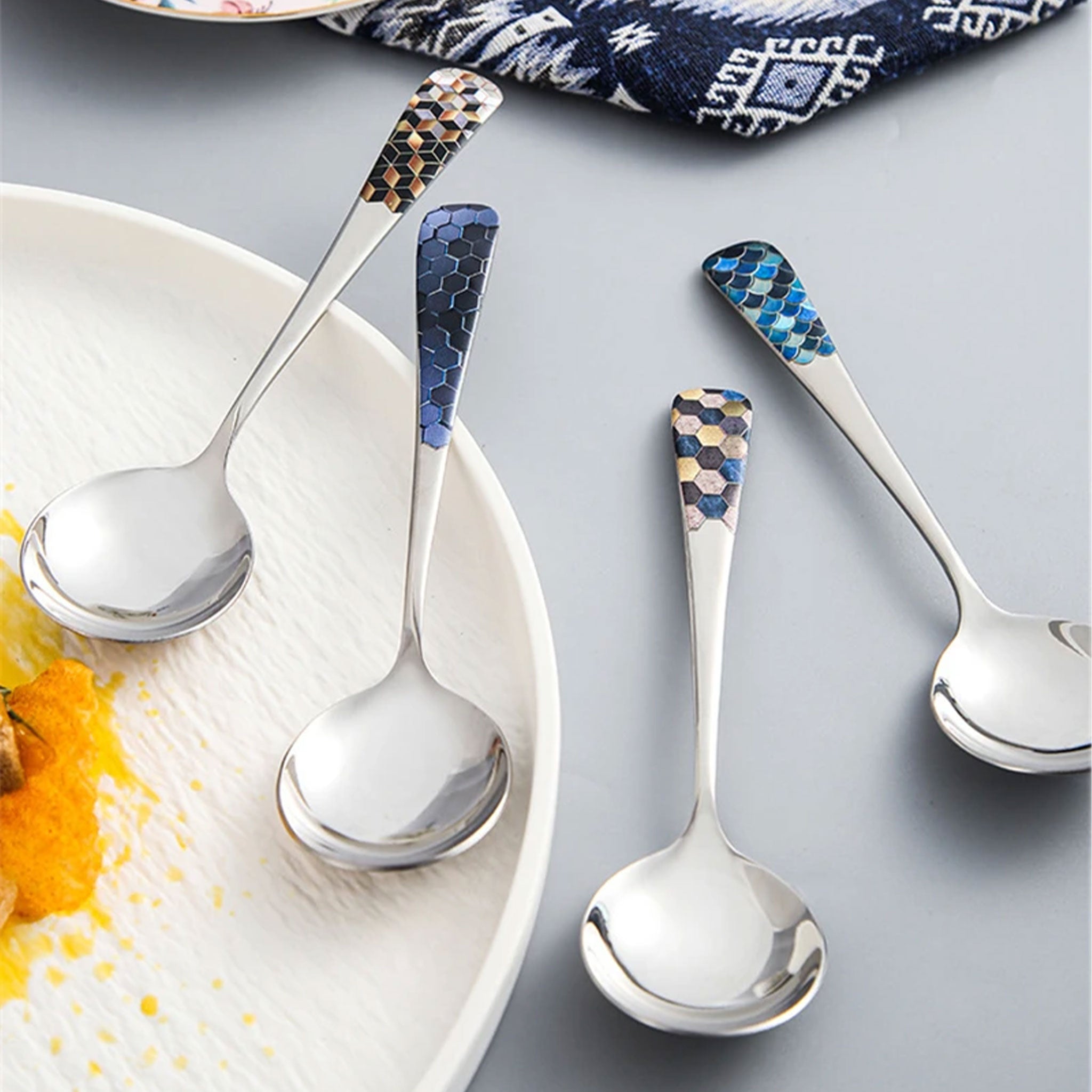 Stainless Steel Coffee & Dessert Teaspoons – Silver Round Head Cutlery