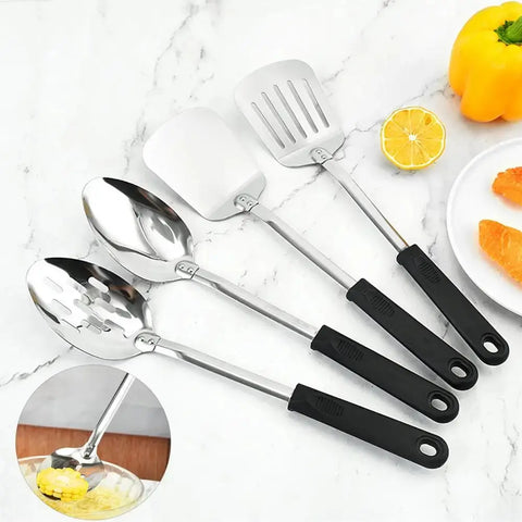 Stainless Steel Cooking Tools Set Spatula Shovel Colander Pots Rice Soup Spoon Kitchenware Accessories Kitchen Utensils Cookware wiktra