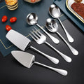 Stainless Steel Dinner Serving Spoon Public Tableware Steak Fork Shovel Buffet Distributing Soup Spoons Colander Kitchen Cutlery wiktra