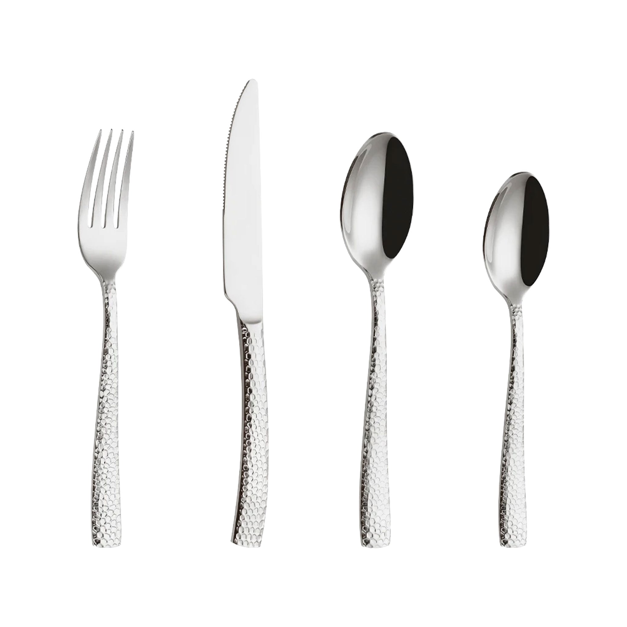 Stainless Steel Gold Cutlery Set – 4/8/12pcs Hammered Handle