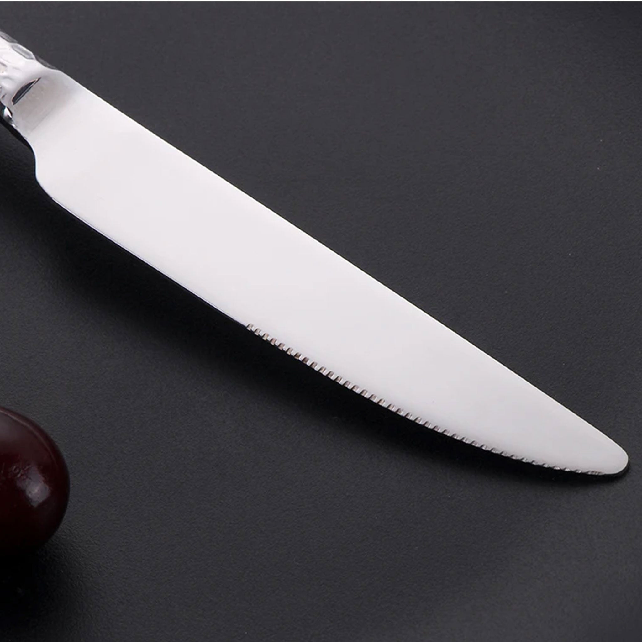 Stainless Steel Gold Cutlery Set with Hammered Handle – 4/8/12pcs