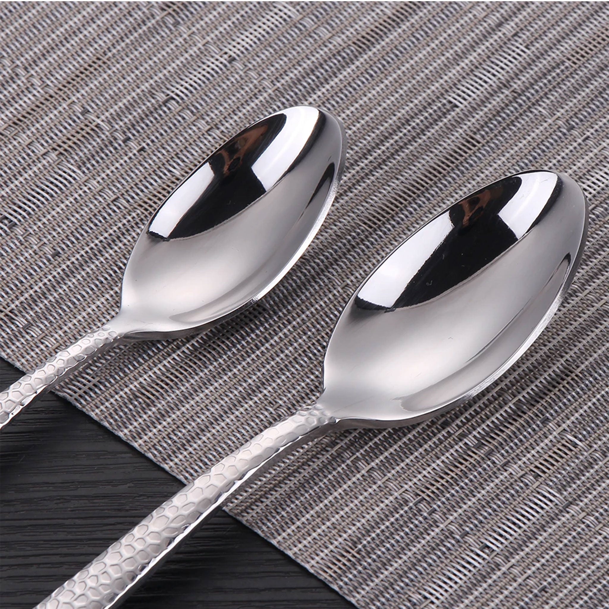 Stainless Steel Gold Cutlery Set with Hammered Handle – 4/8/12pcs