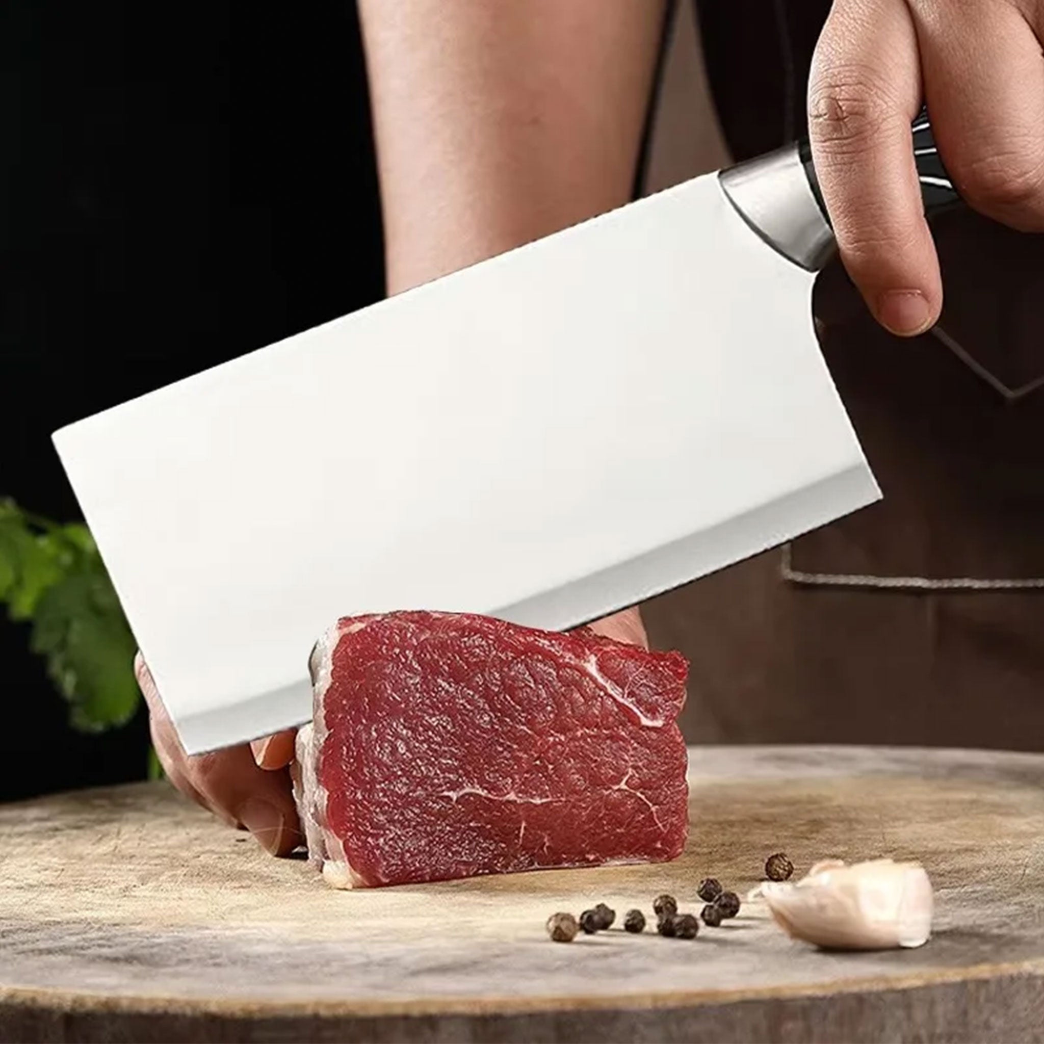 Stainless Steel Kitchen Knife Set with Holder and Sharpener