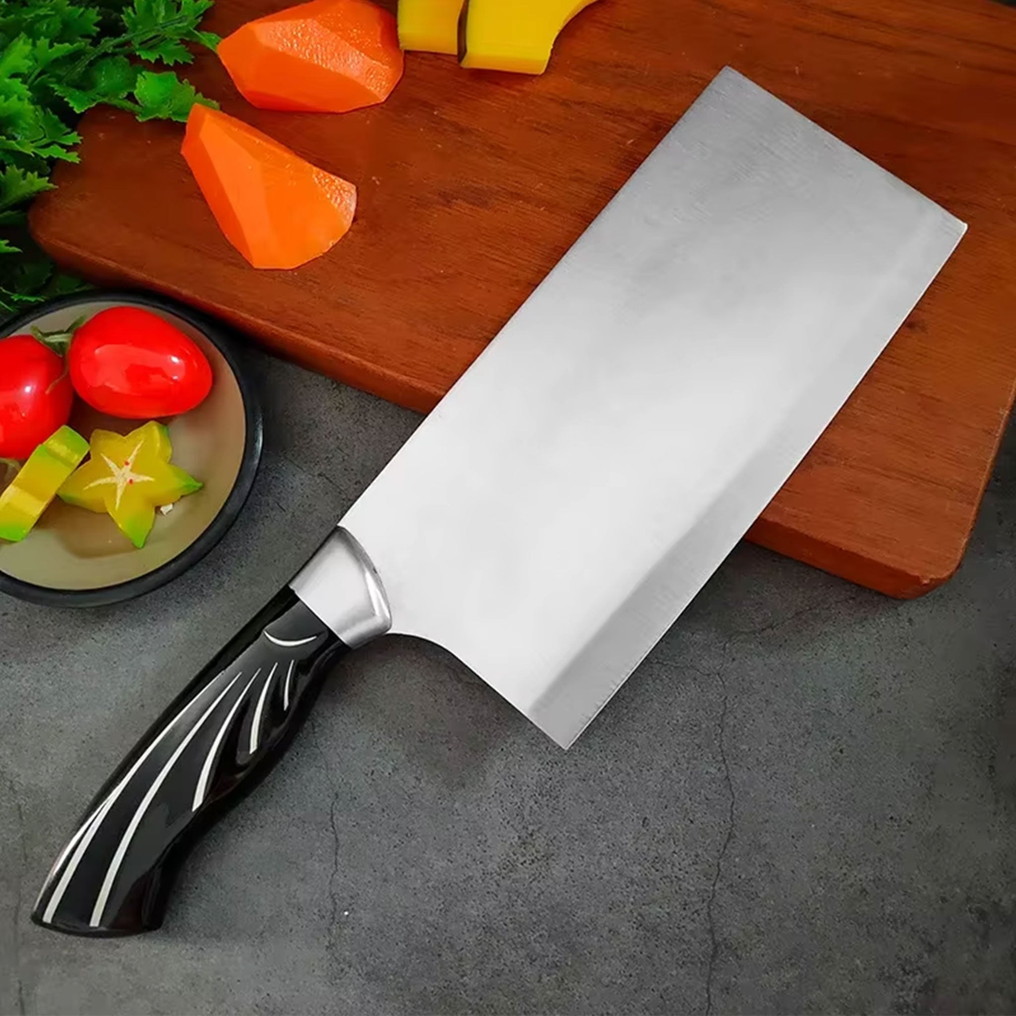 Stainless Steel Kitchen Knife Set with Holder and Sharpener