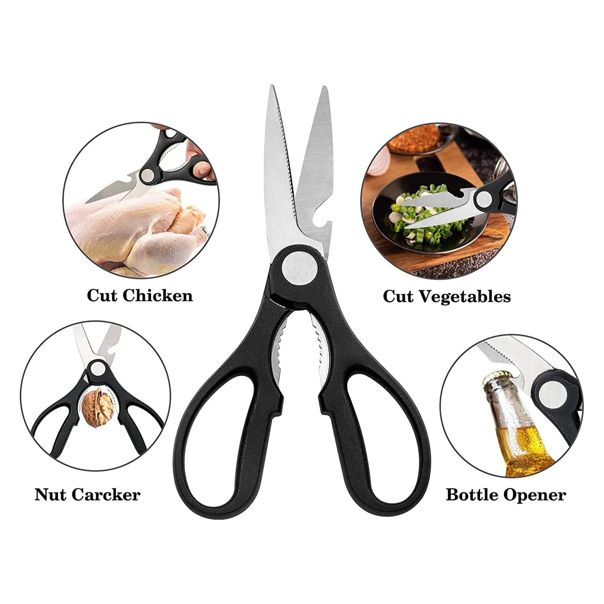 Stainless Steel Kitchen Knife Set with Holder and Sharpener
