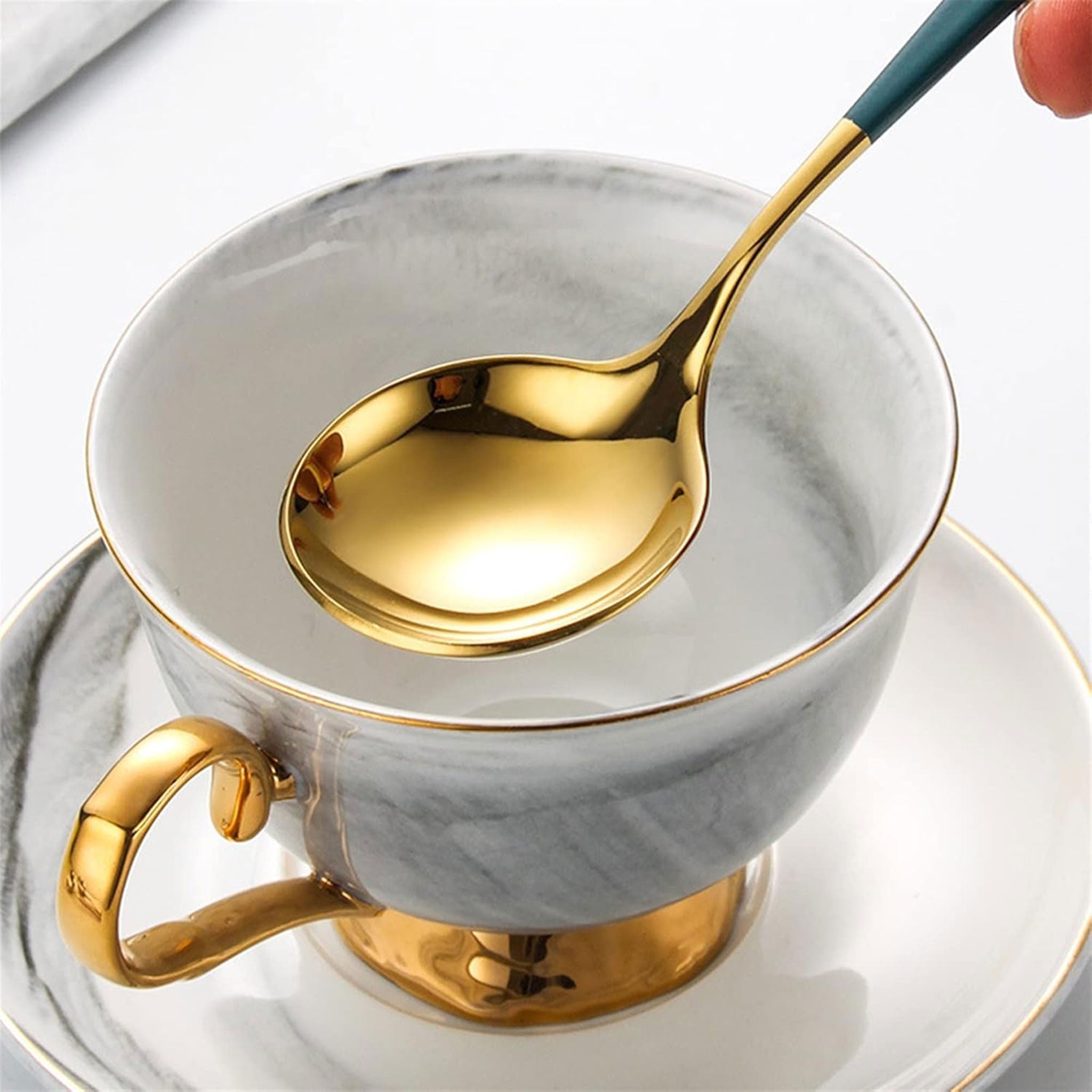 Stainless Steel Korean Spoon – Gold/Silver Mirror Finish