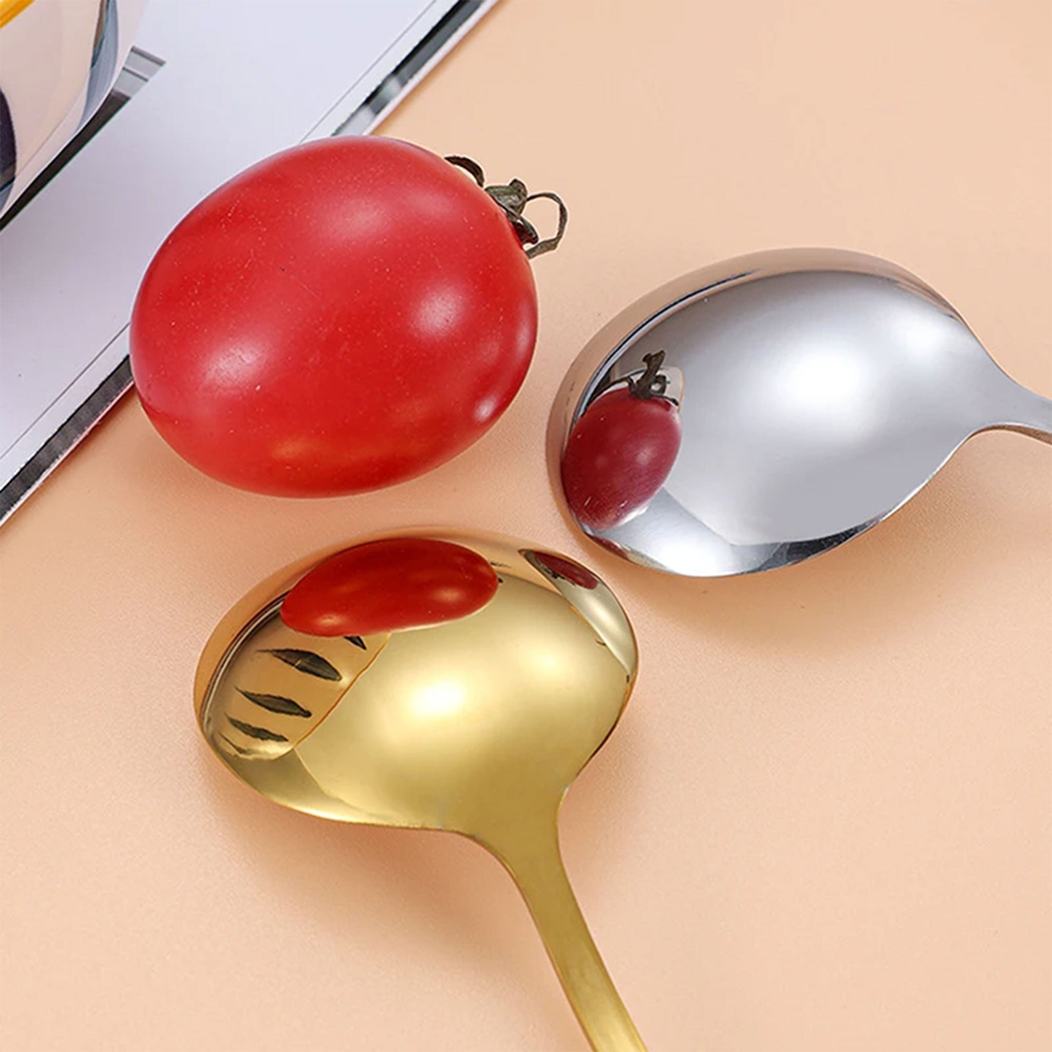 Stainless Steel Korean Spoon – Gold/Silver Mirror Finish