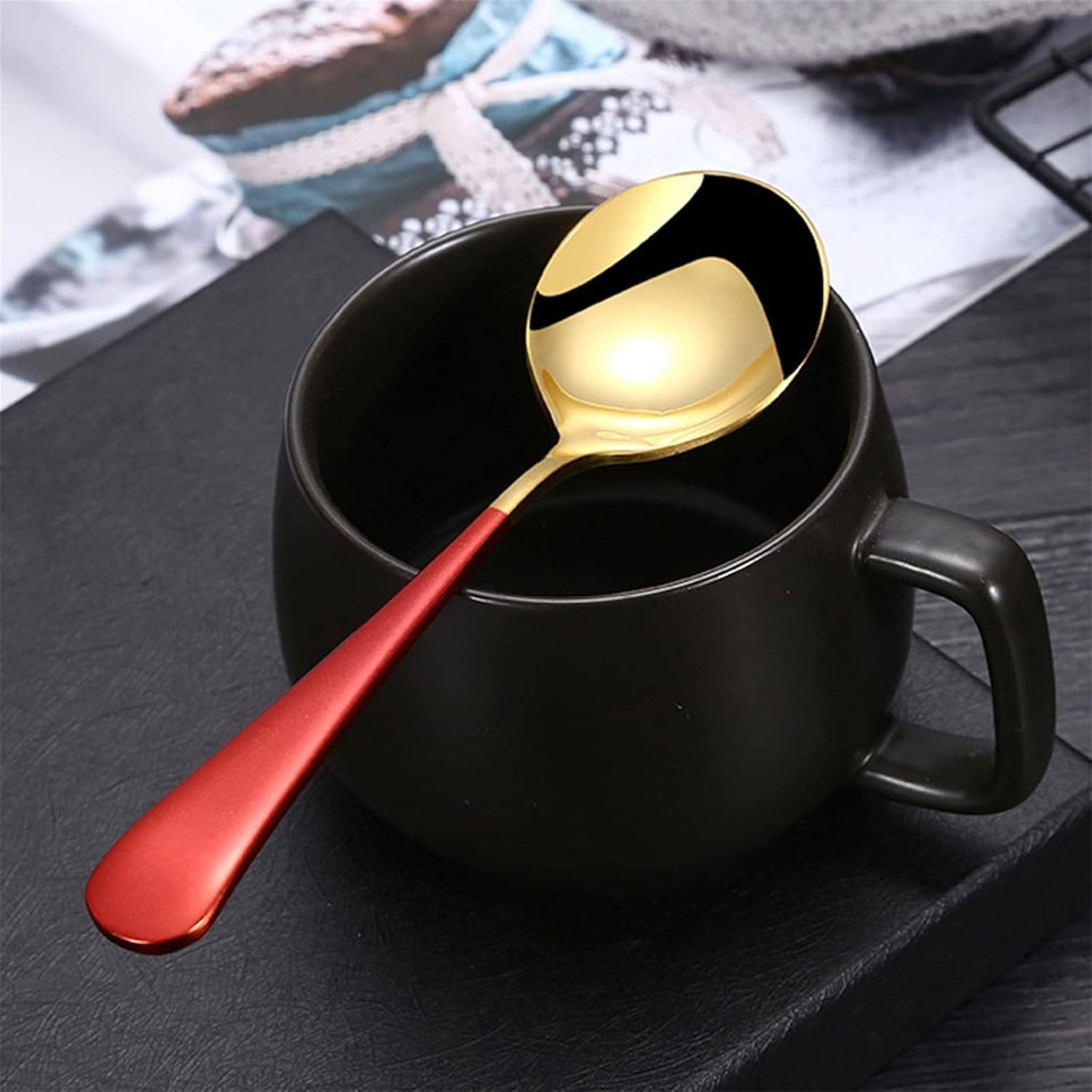 Stainless Steel Korean Spoon – Gold/Silver Mirror Finish