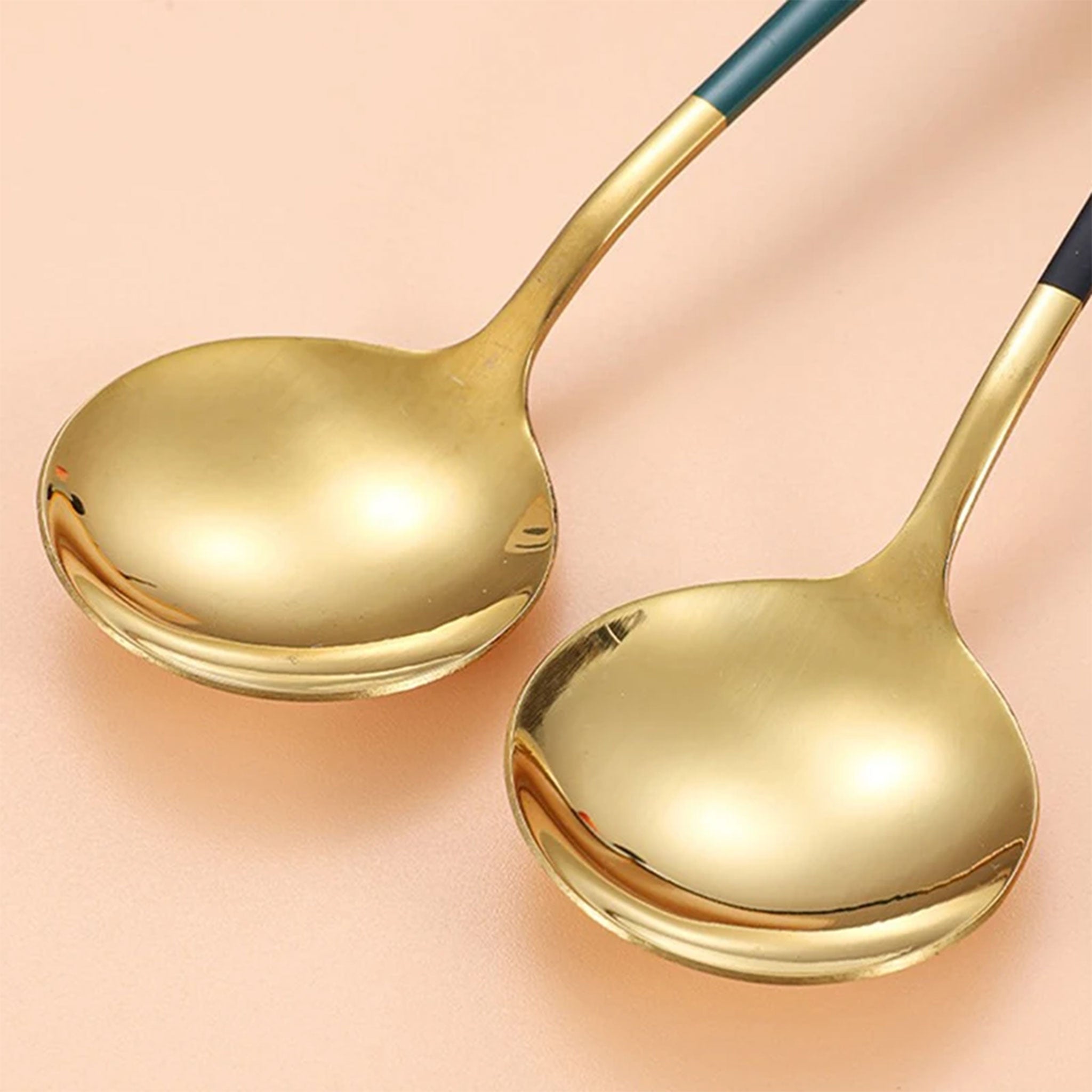 Stainless Steel Korean Spoon – Gold/Silver Mirror Finish