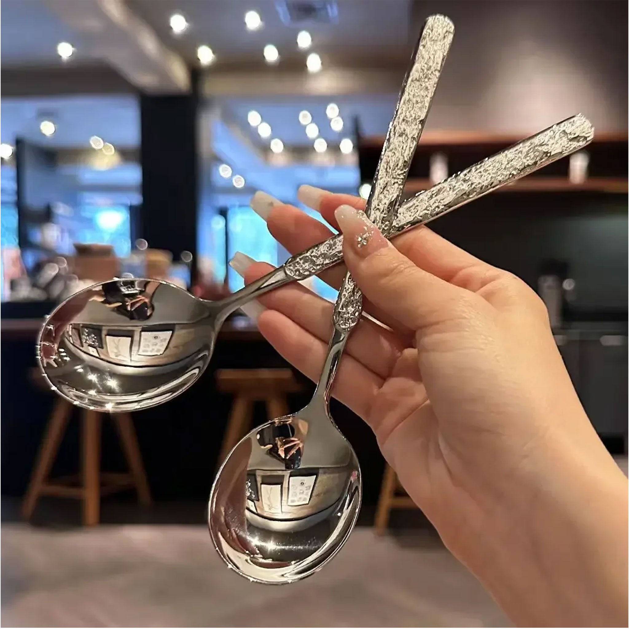 Stainless Steel Long Handle Dessert & Soup Spoons – 1/10pcs Set