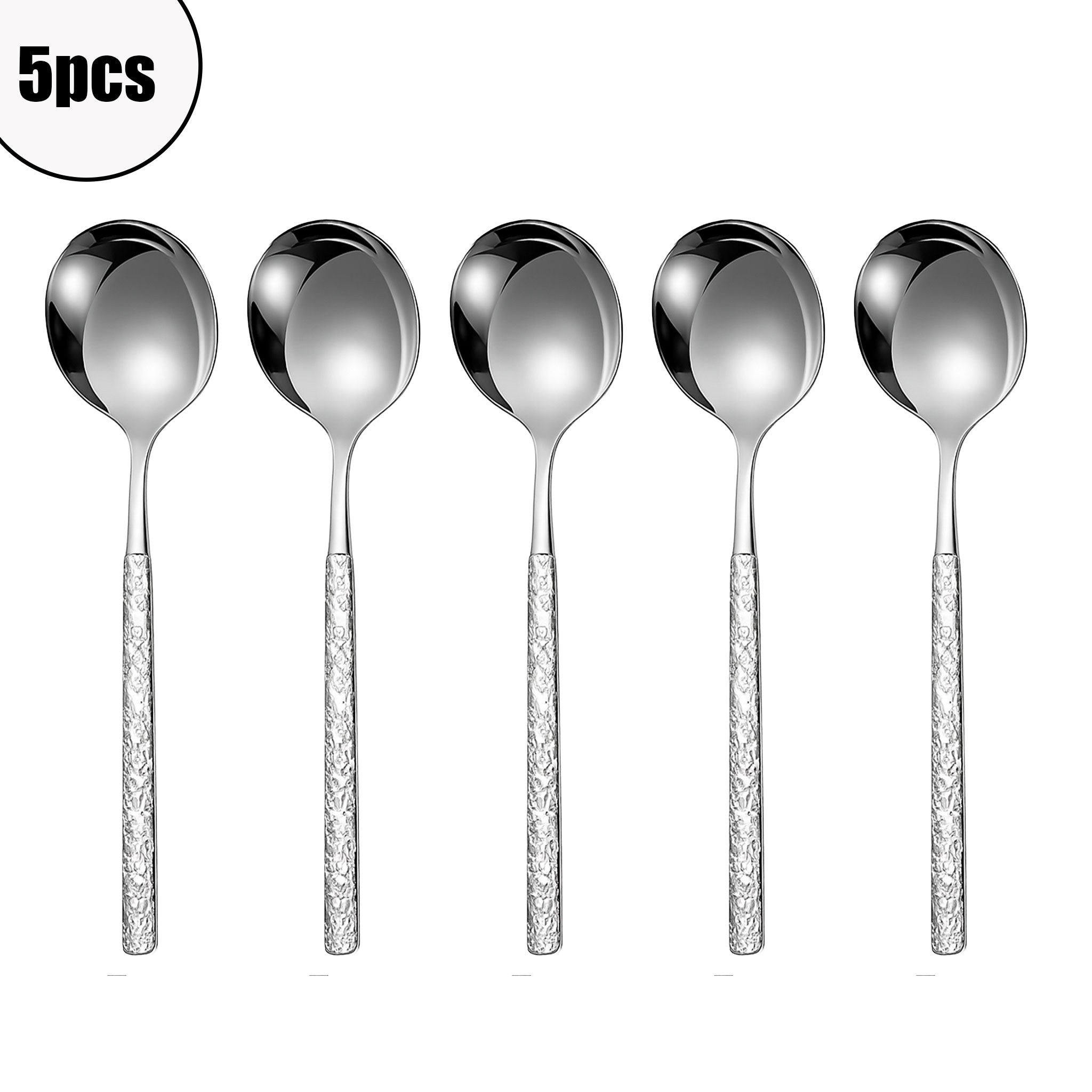Stainless Steel Long Handle Dessert & Soup Spoons – 1/10pcs Set