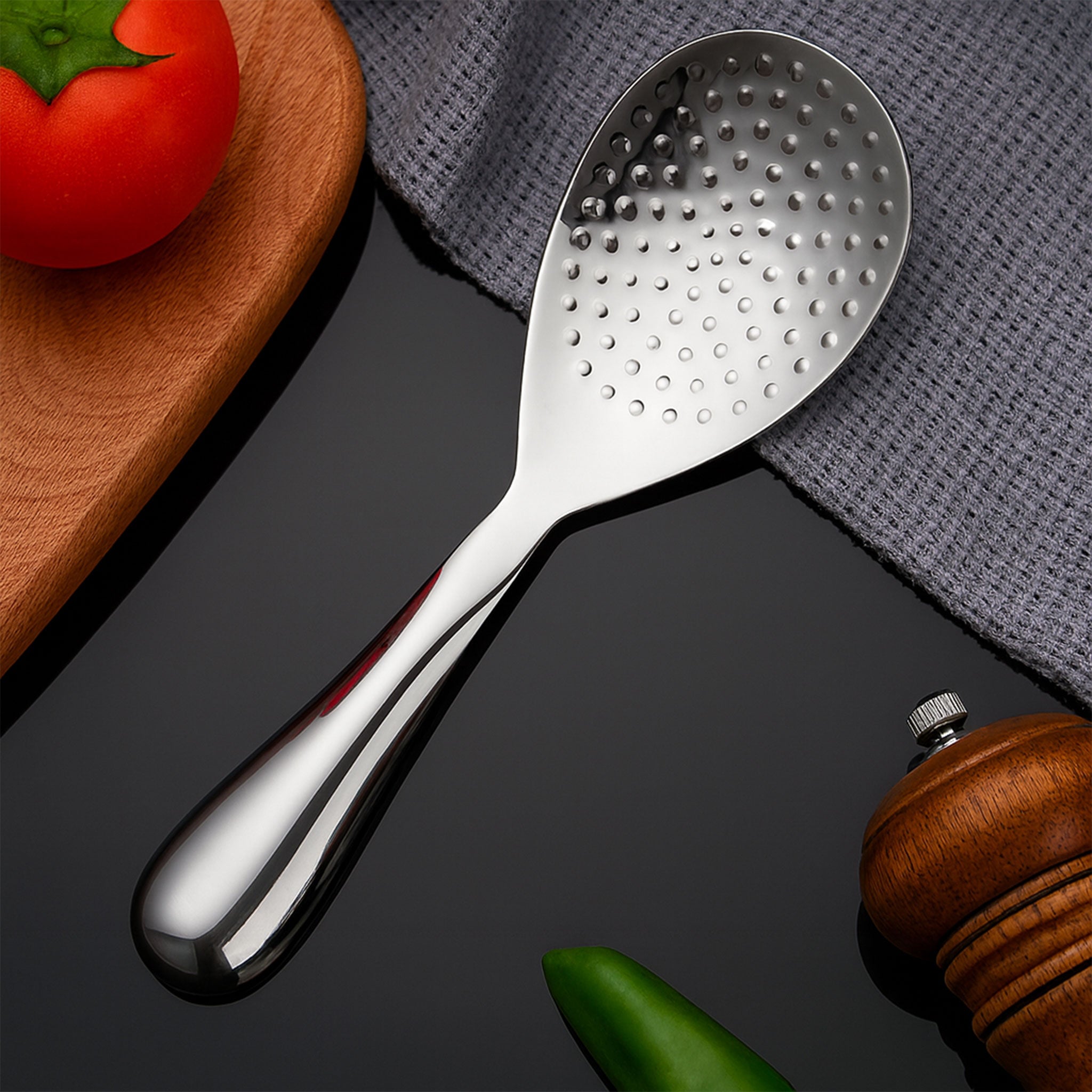Stainless Steel Long Handle Rice Serving Spoon – Large Capacity