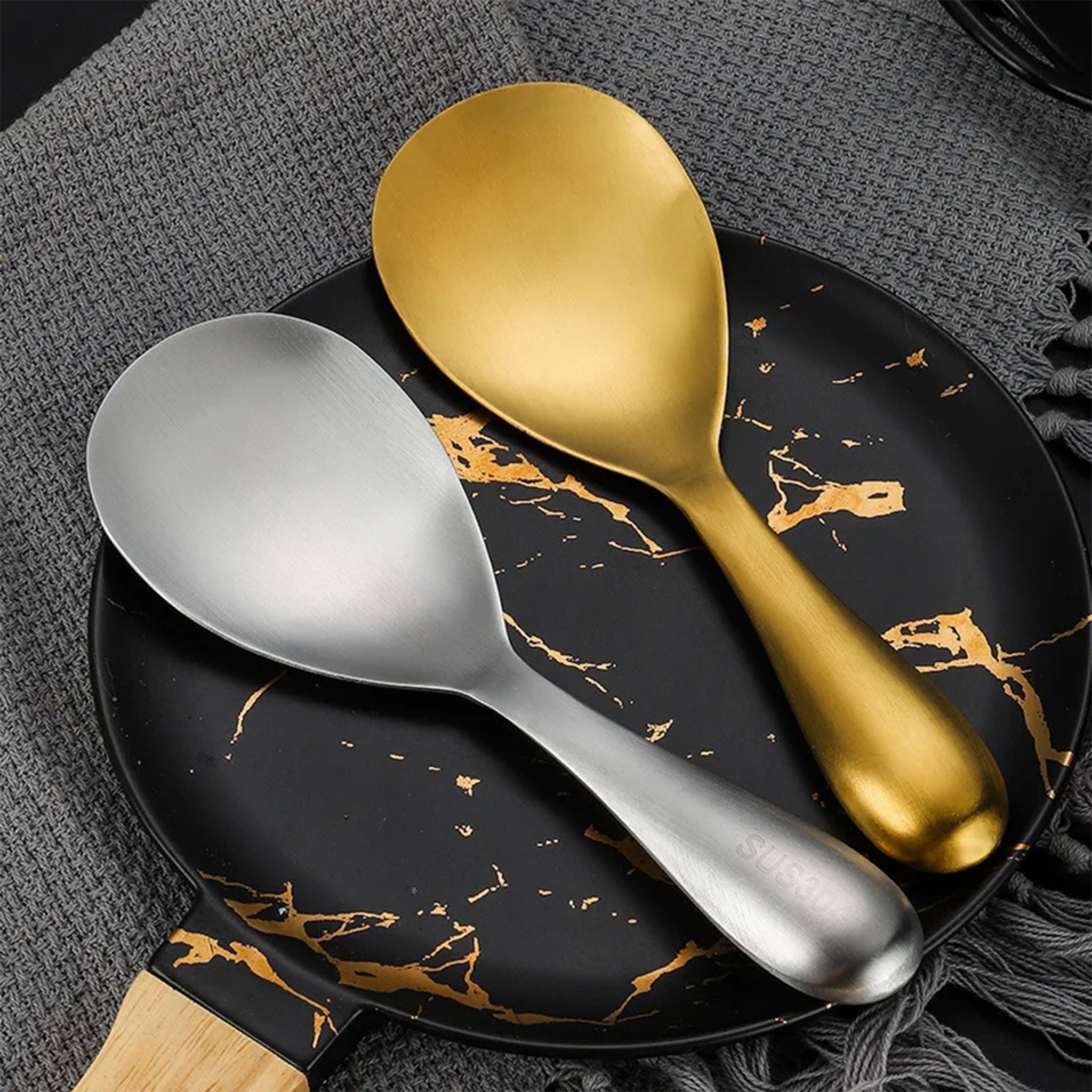Stainless Steel Long Handle Rice Serving Spoon – Large Capacity