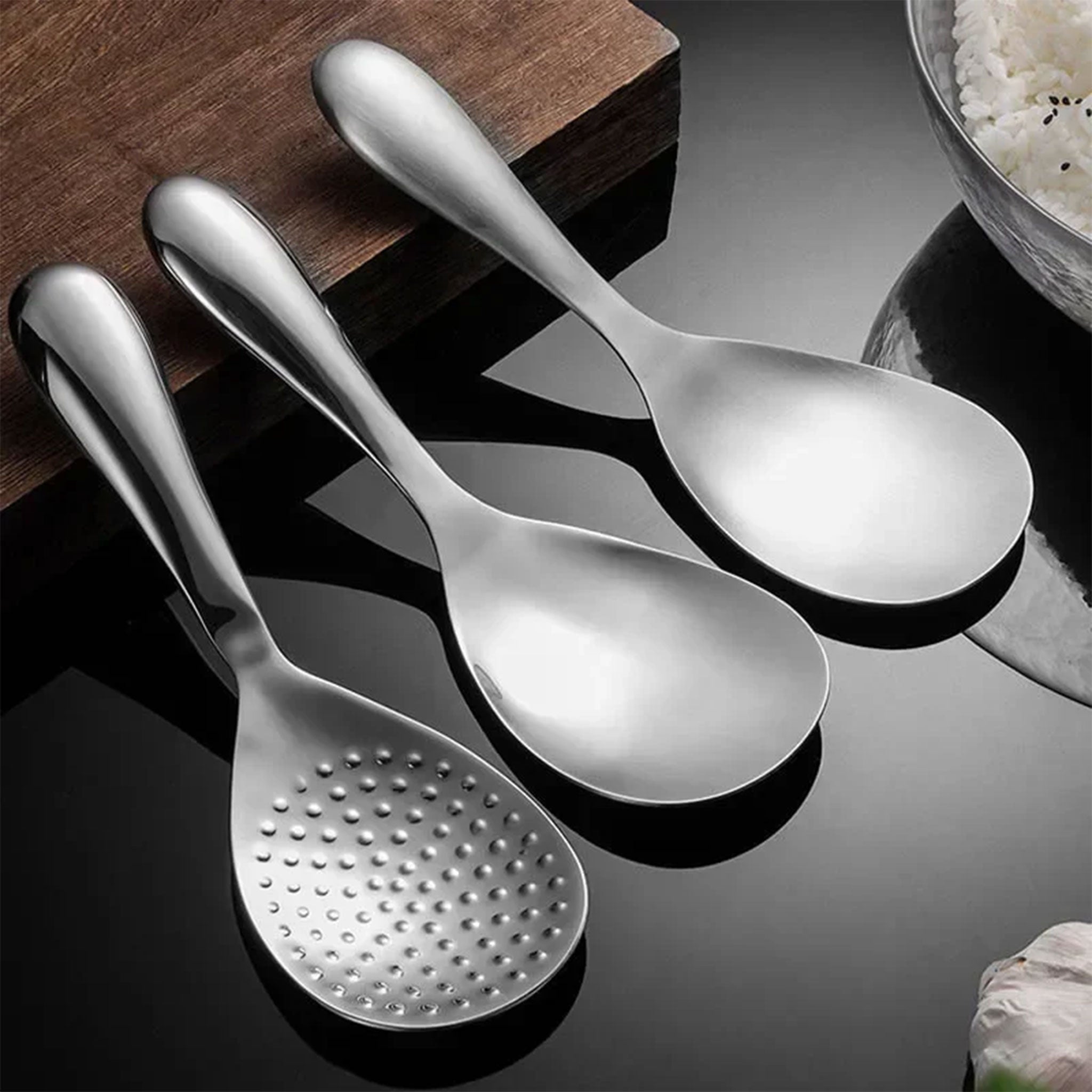 Stainless Steel Long Handle Rice Serving Spoon – Large Capacity