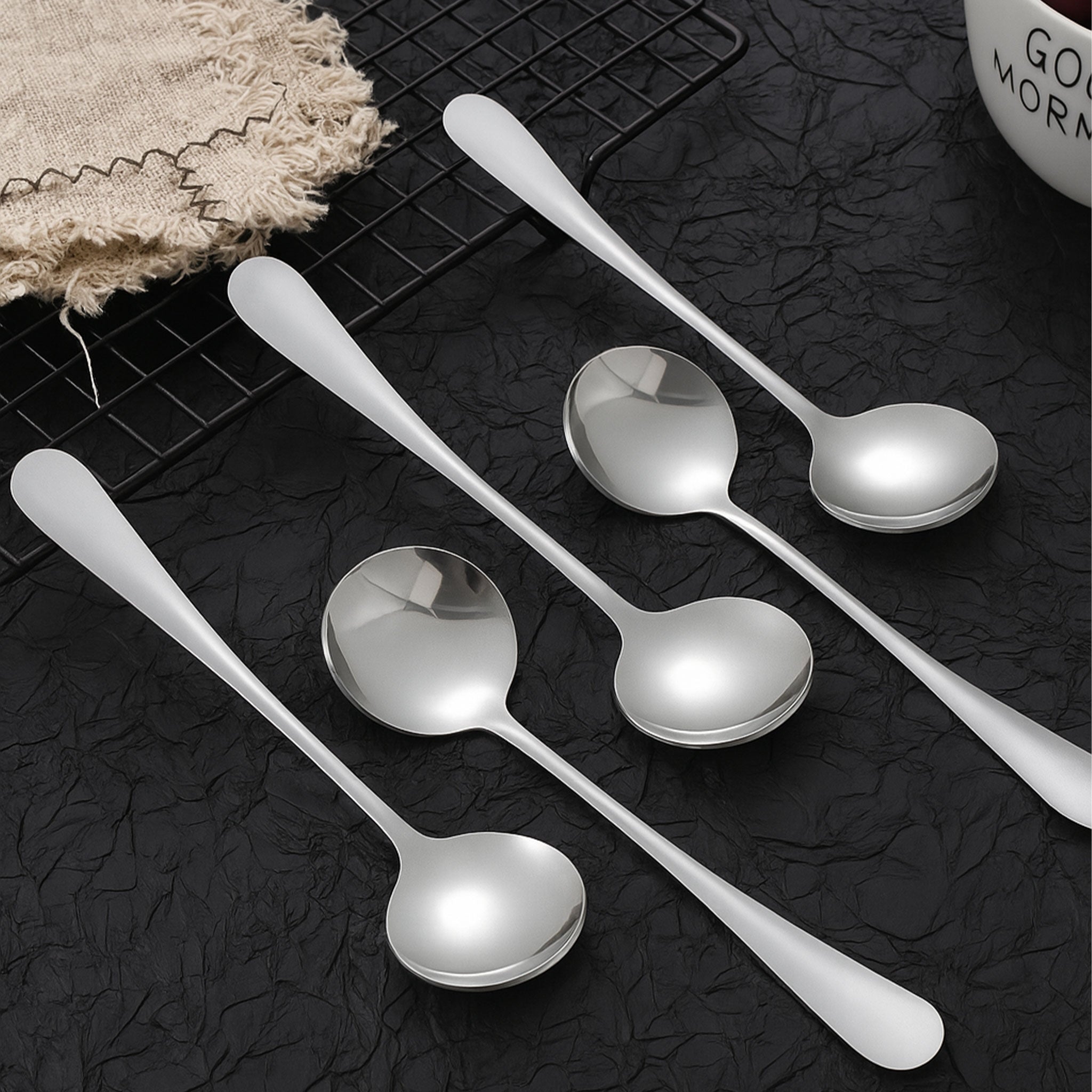 Stainless Steel Round Head Meal Spoon