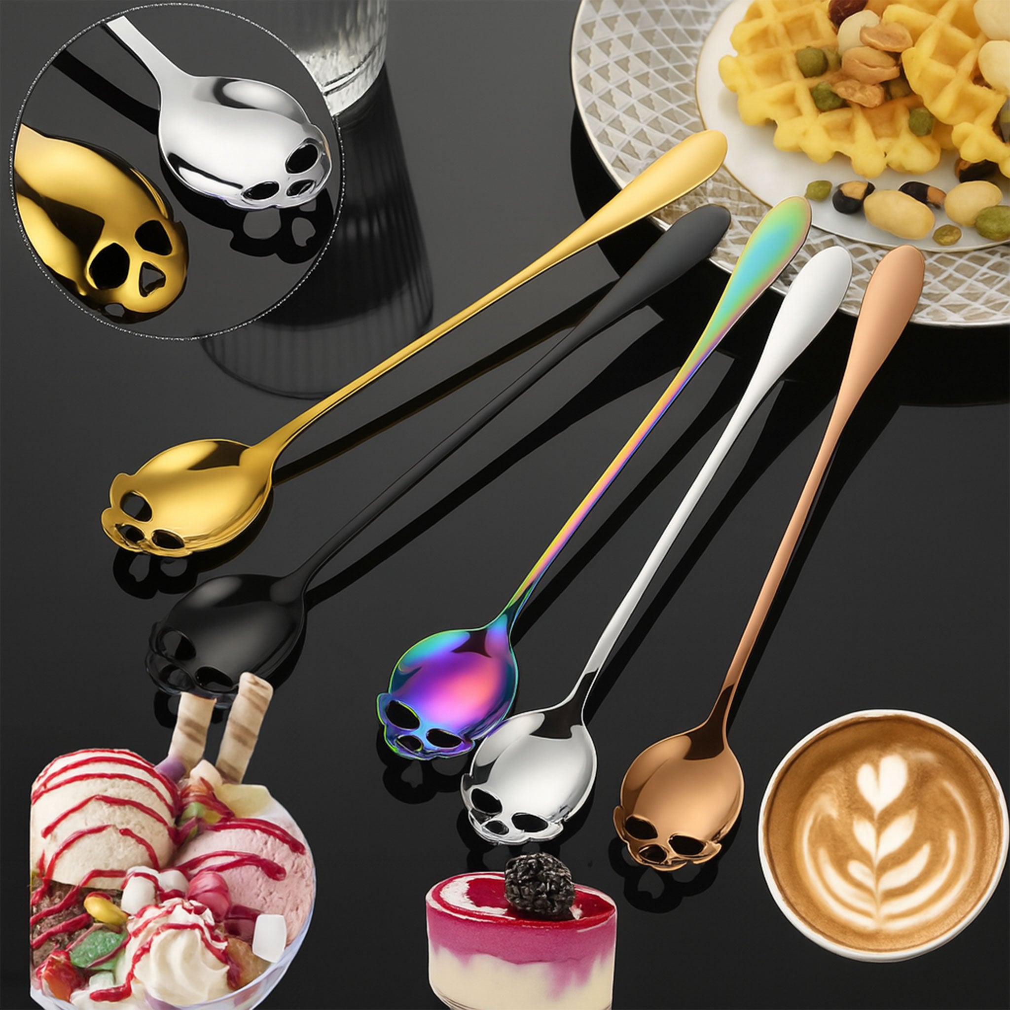 Stainless Steel Skull Coffee & Dessert Spoon