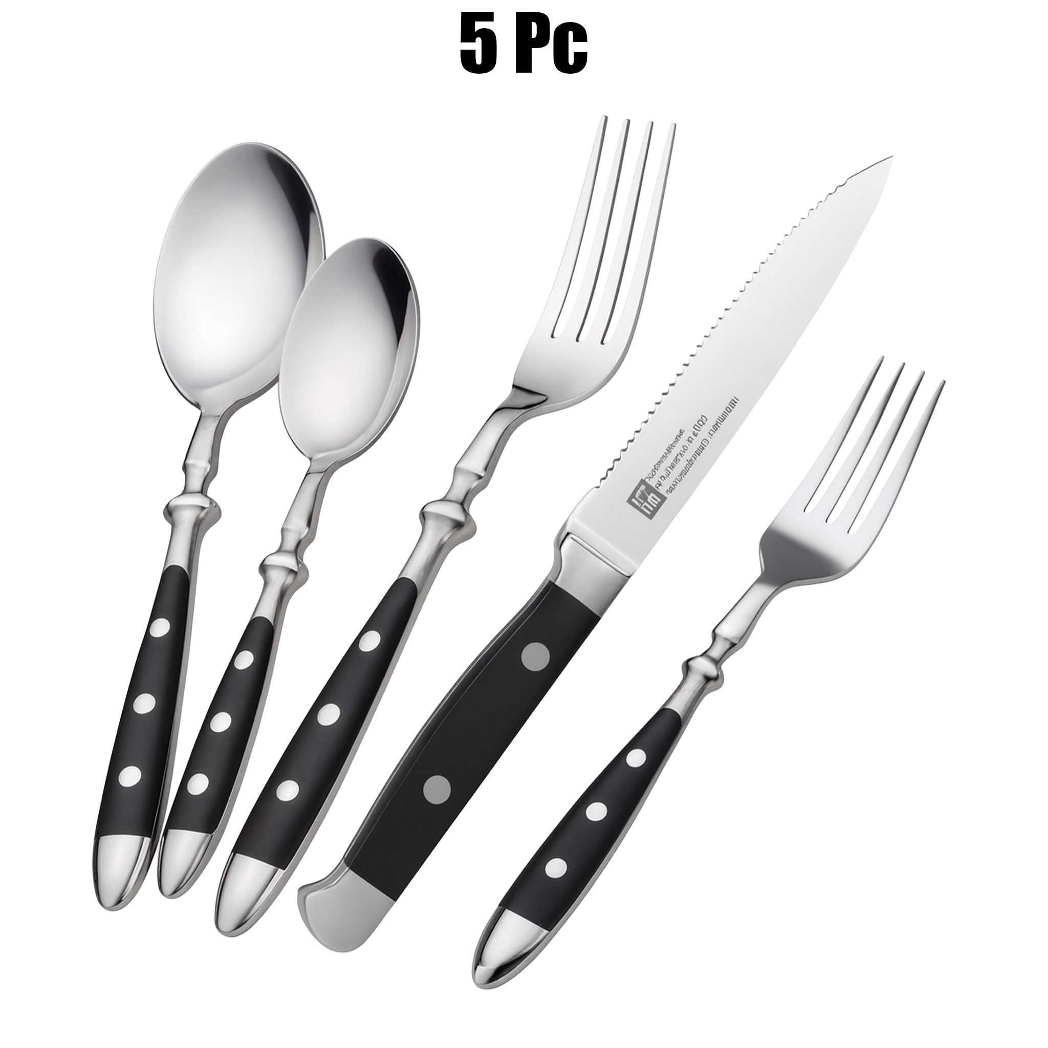 Stainless Steel Steak Knife Set with Polished Handles