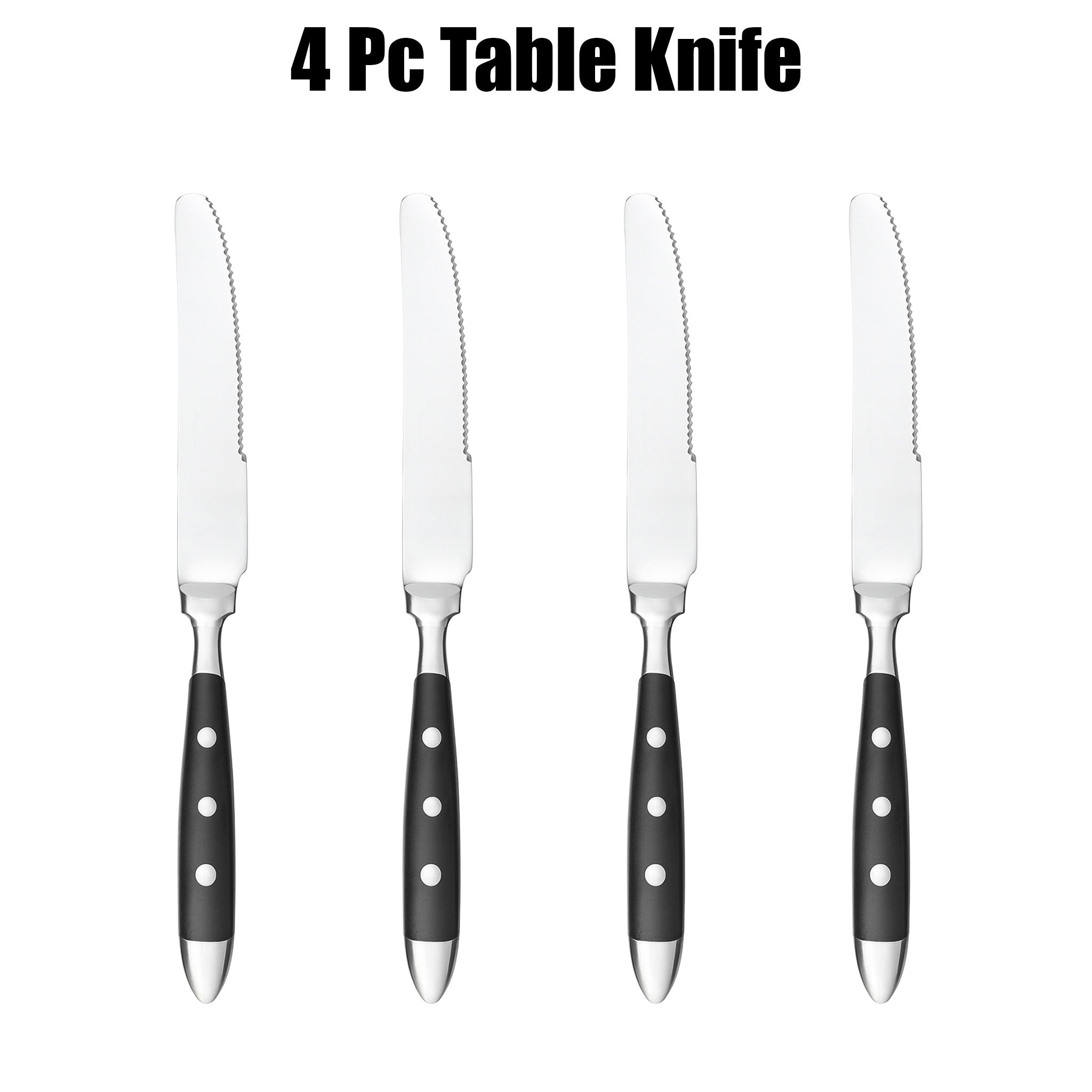 Stainless Steel Steak Knife Set with Polished Handles