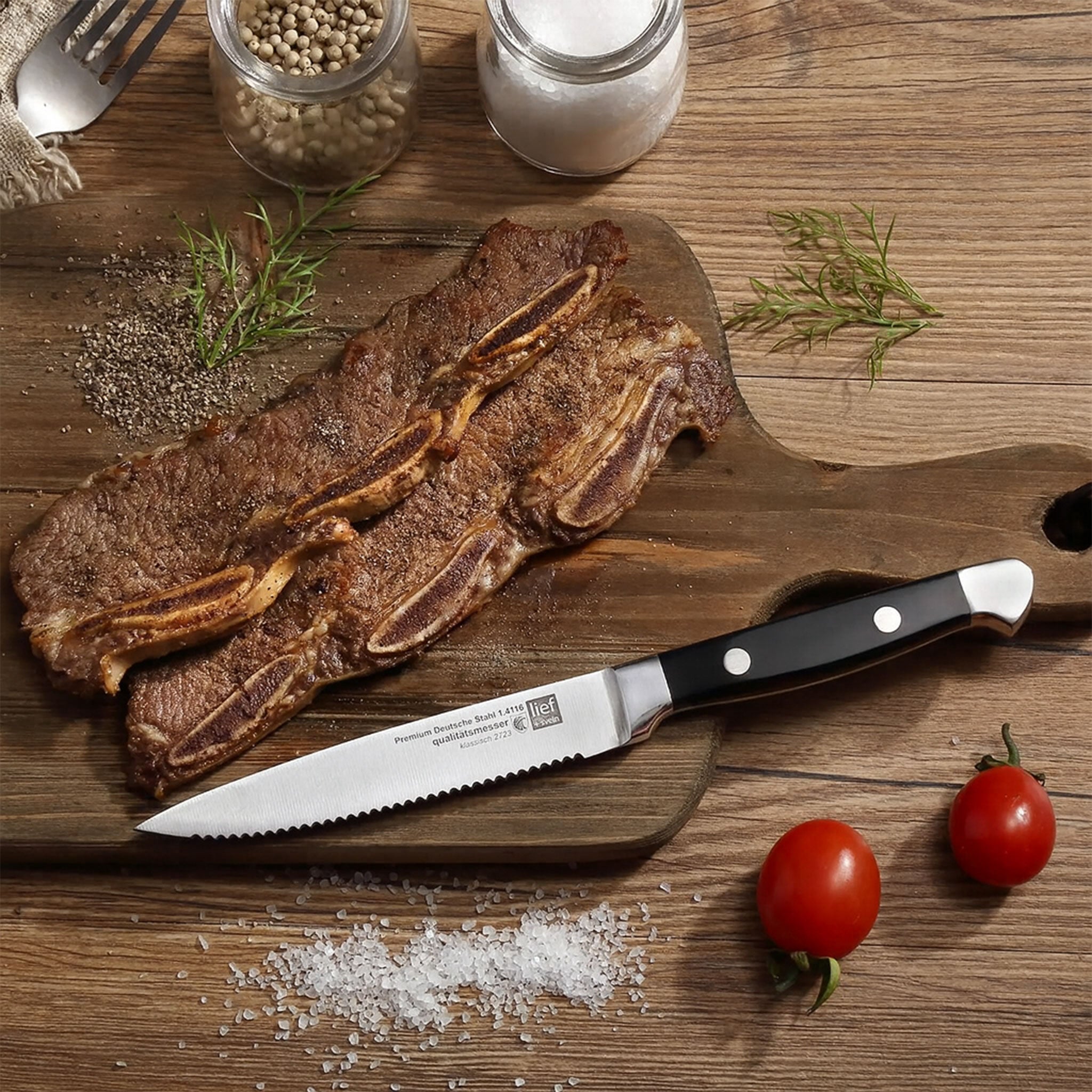 Stainless Steel Steak Knife Set with Polished Handles