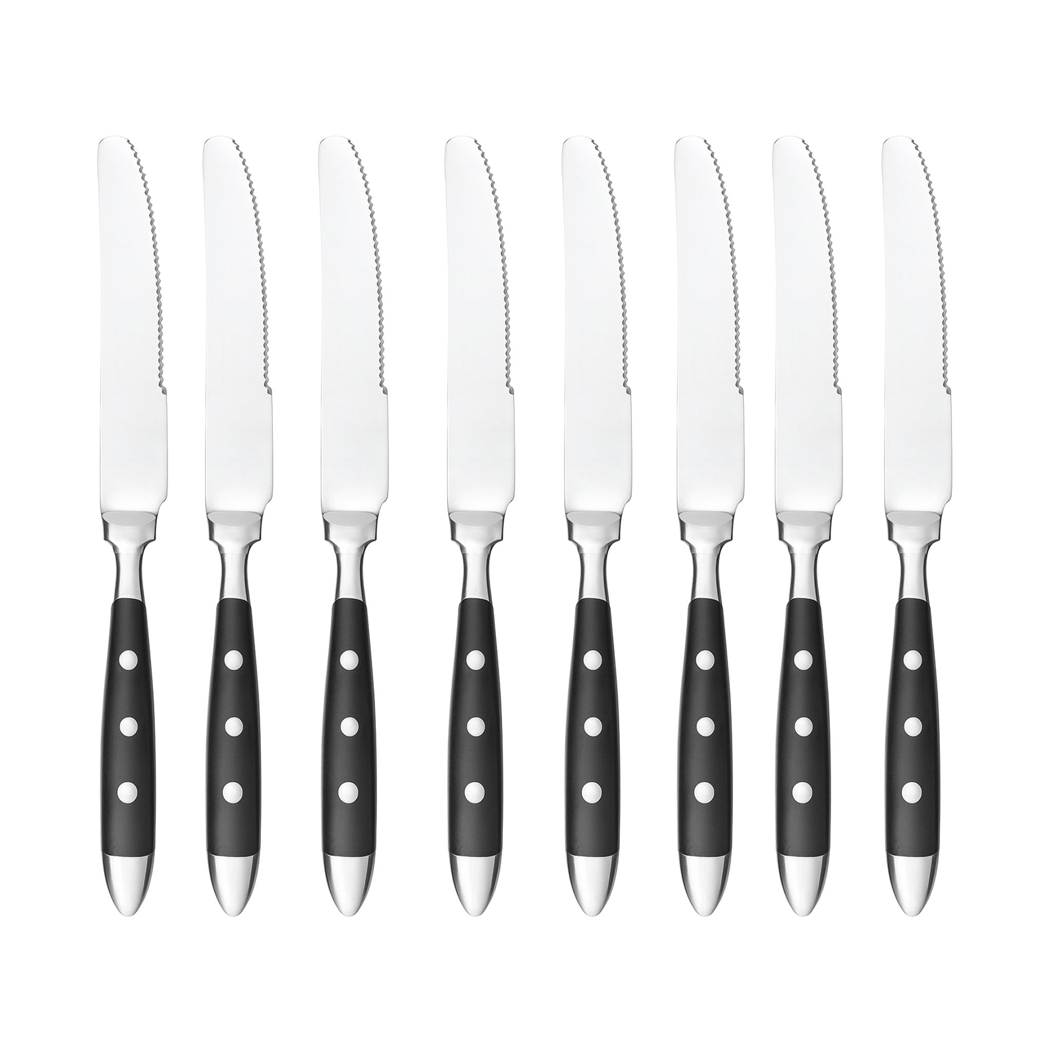 Stainless Steel Steak Knife Set with Polished Handles