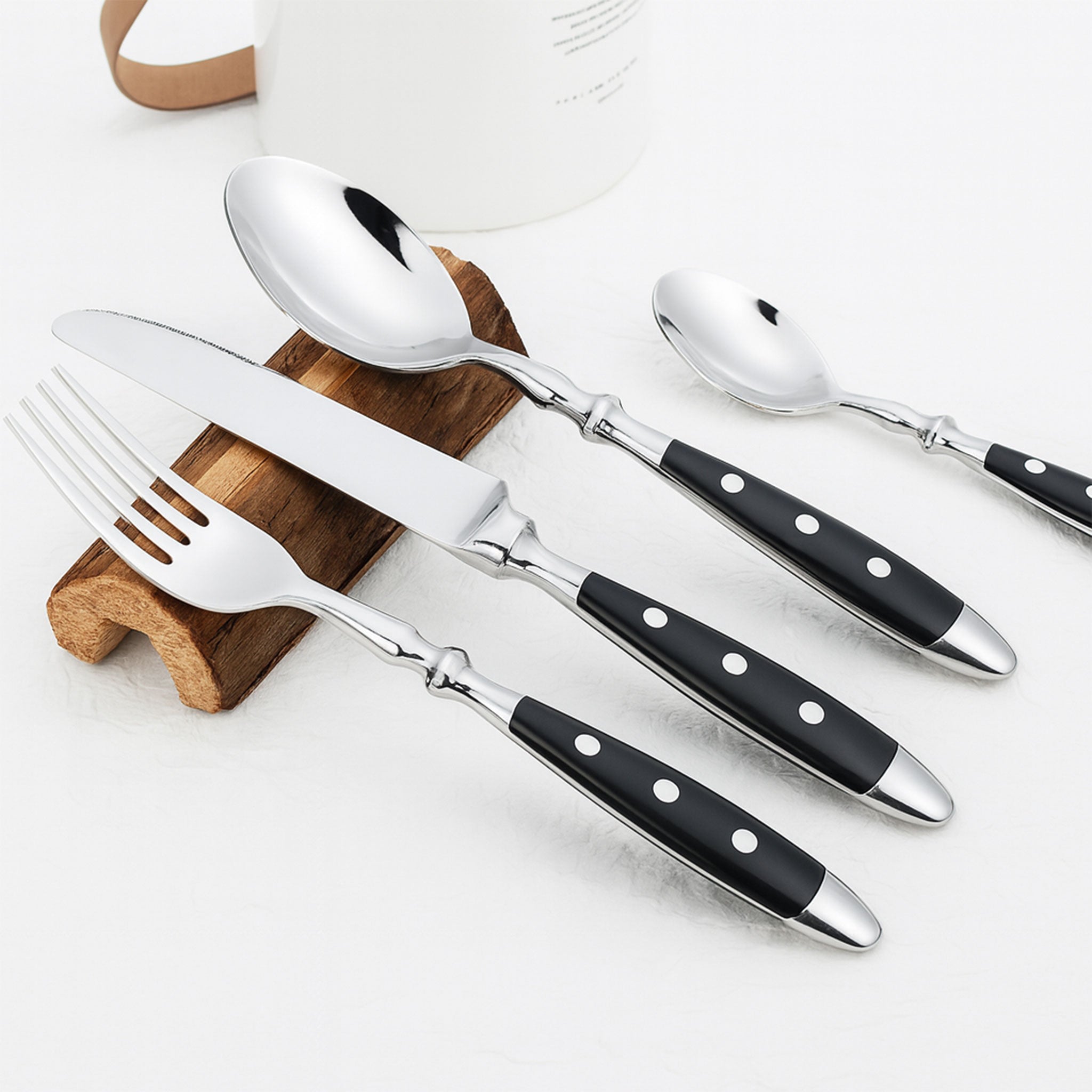 Stainless Steel Steak Knife Set with Polished Handles