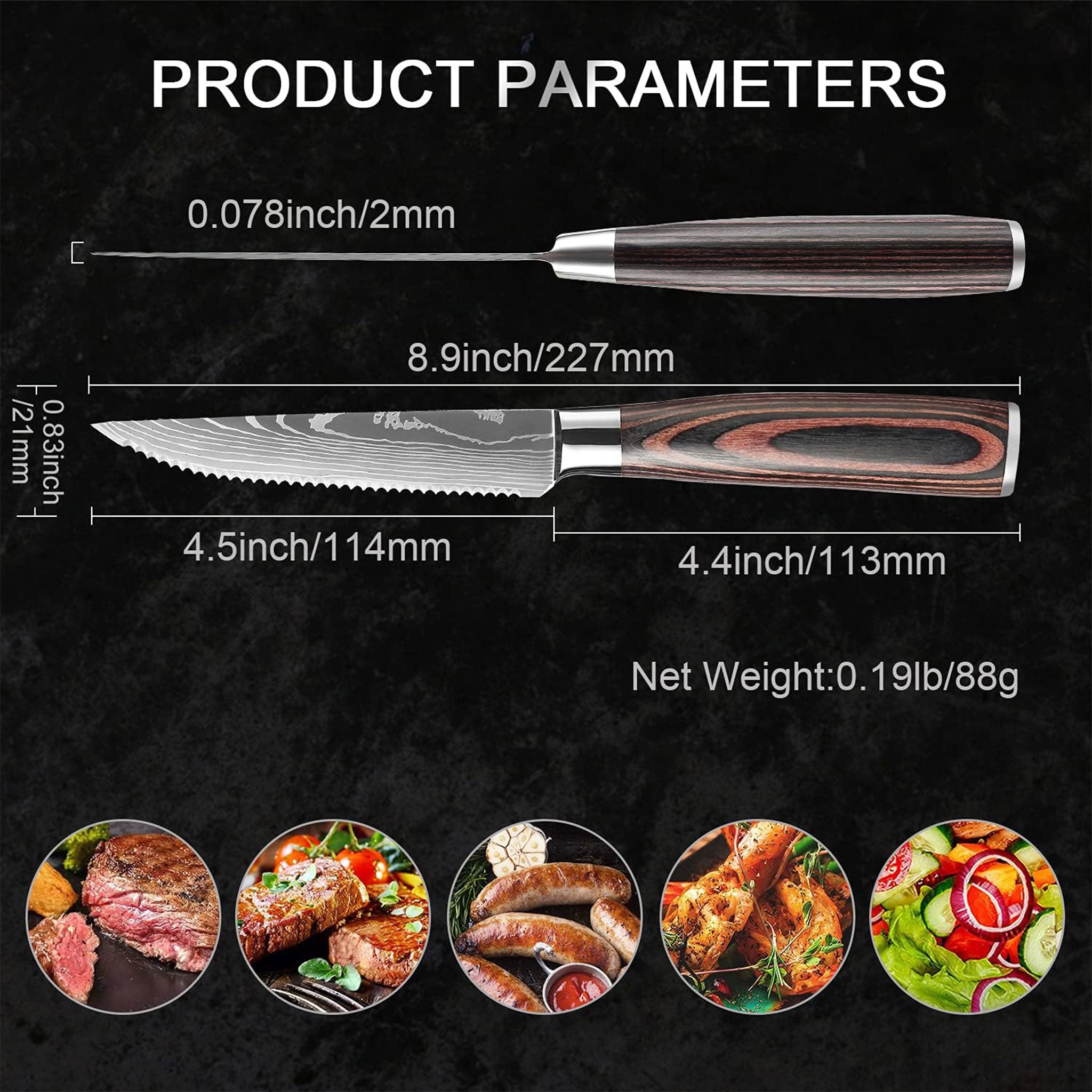 "Stainless Steel Steak & Utility Knife – Multi-Purpose Kitchen Tool"