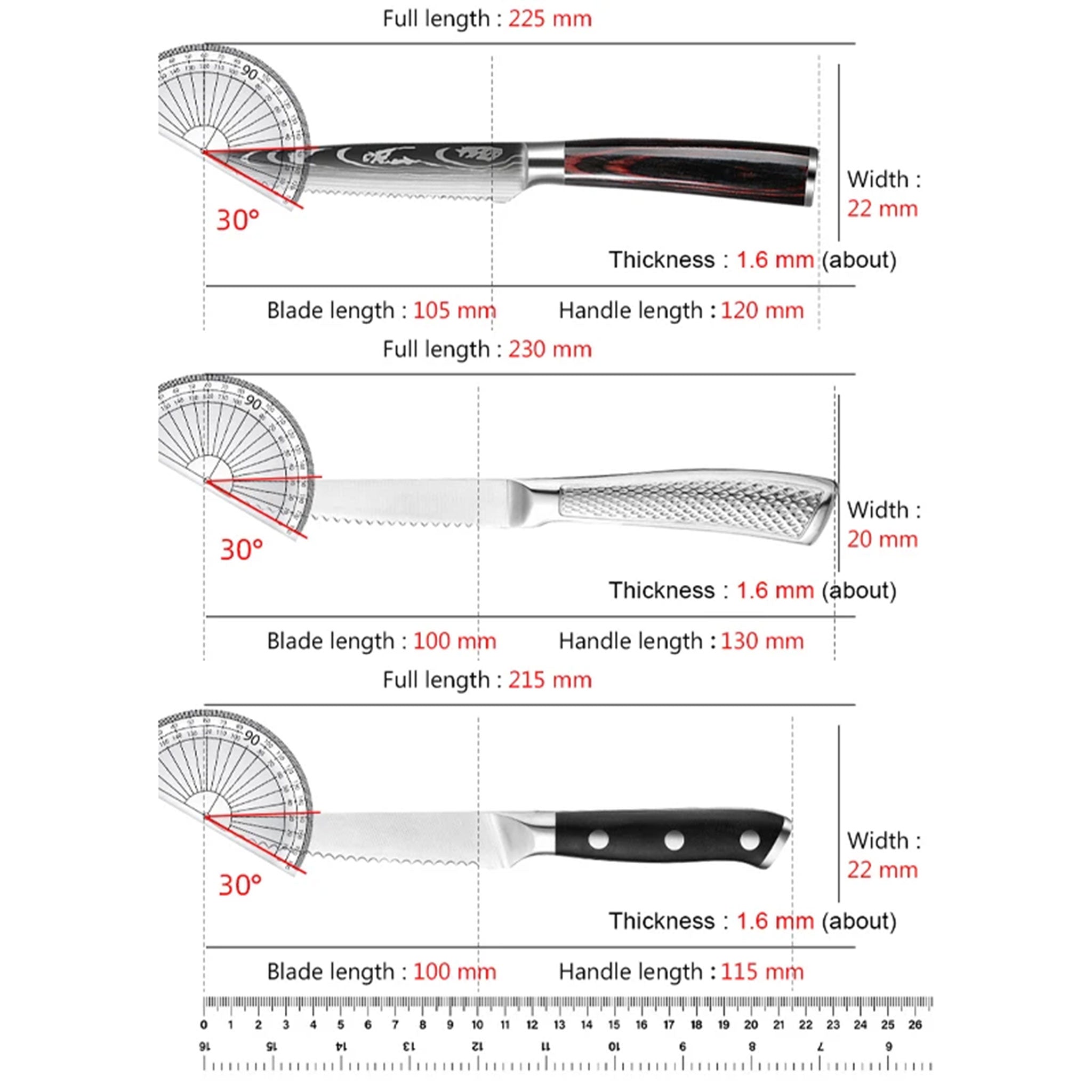 "Stainless Steel Steak & Utility Knife – Multi-Purpose Kitchen Tool"