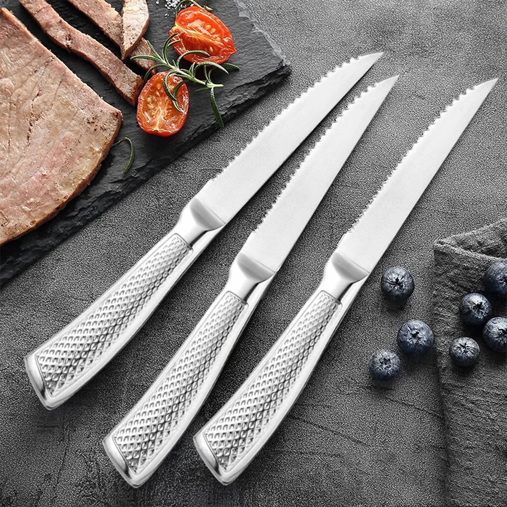"Stainless Steel Steak & Utility Knife – Multi-Purpose Kitchen Tool"