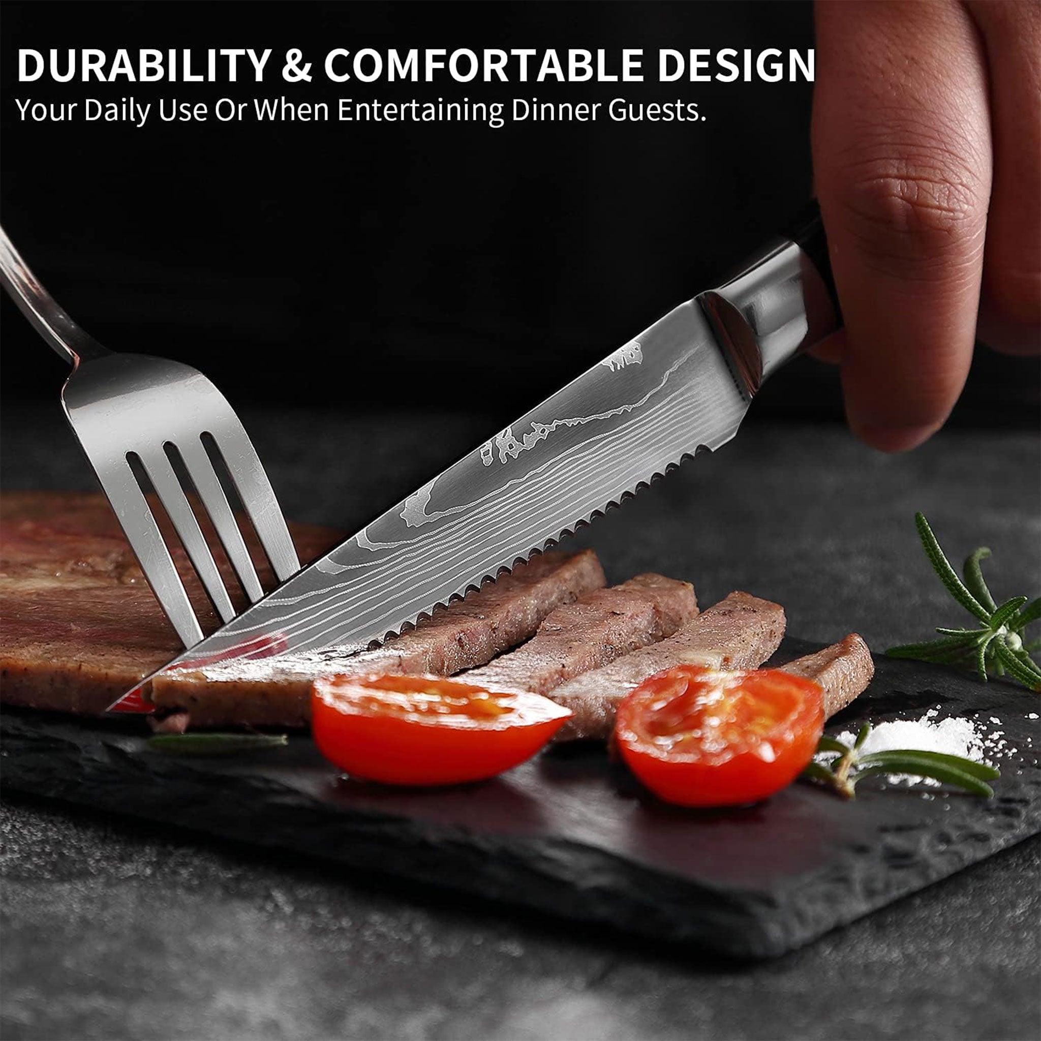 "Stainless Steel Steak & Utility Knife – Multi-Purpose Kitchen Tool"