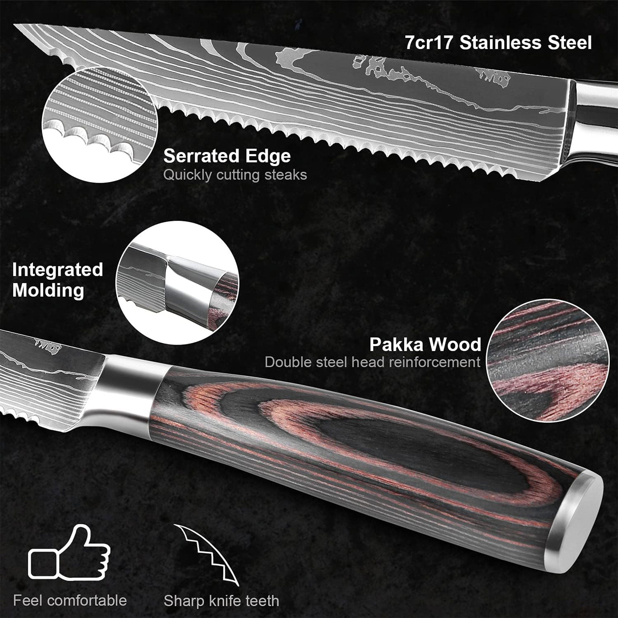 "Stainless Steel Steak & Utility Knife – Multi-Purpose Kitchen Tool"