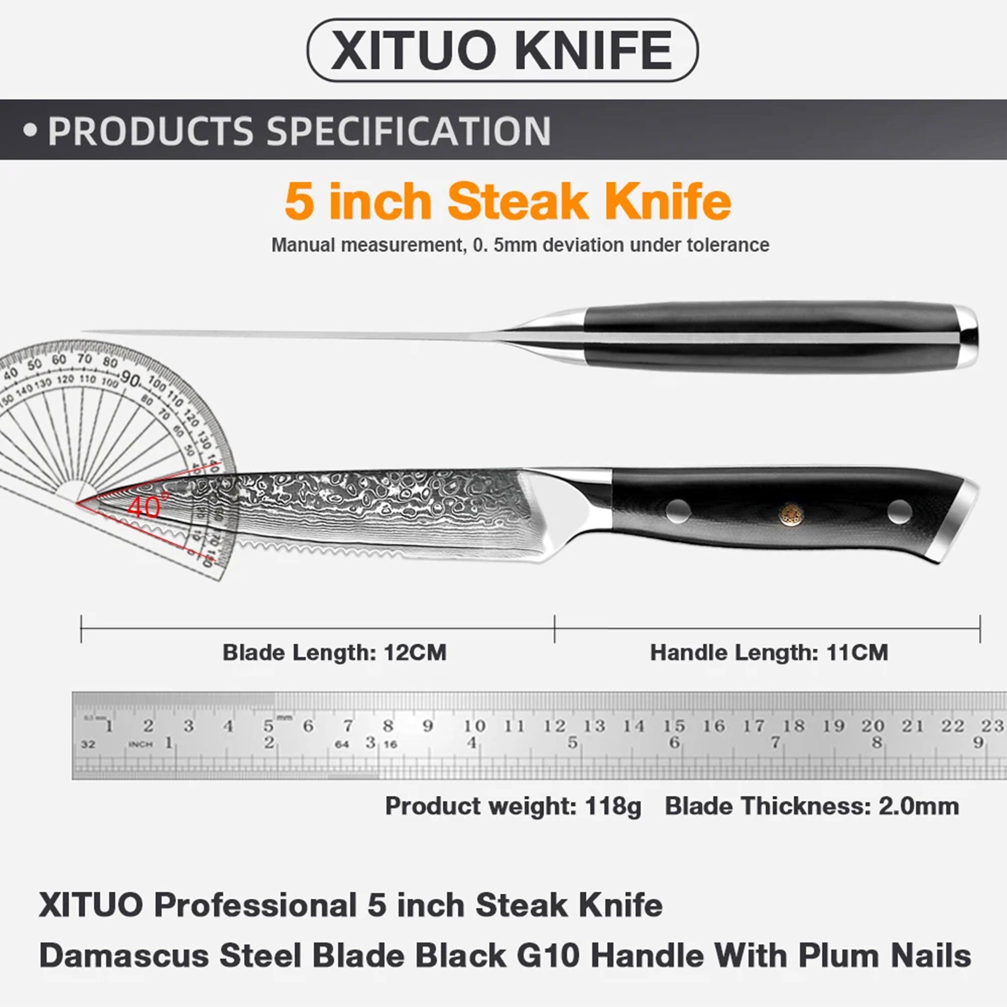 "Stainless Steel Steak & Utility Knife – Multi-Purpose Kitchen Tool"
