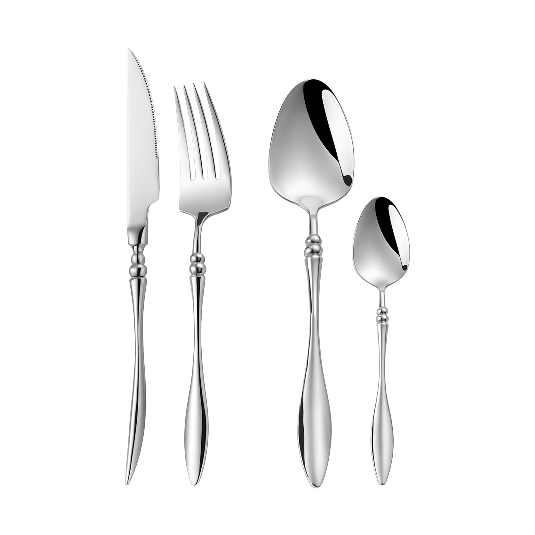 Stainless Steel Western Tableware Set – Steak Knife, Fork & Spoon