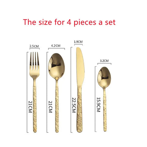 Stainless steel Western Cutlery set Knife Fork Spoon Dinner Set Dessert Dinnerware Western Steak Knife Tableware Spoon Fork wiktra