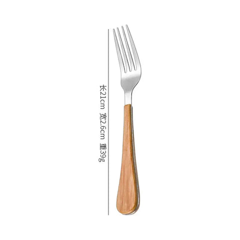 Stainless steel tableware set knife, fork and spoon Creative wood grain handle Western knife and fork 4 sets wiktra