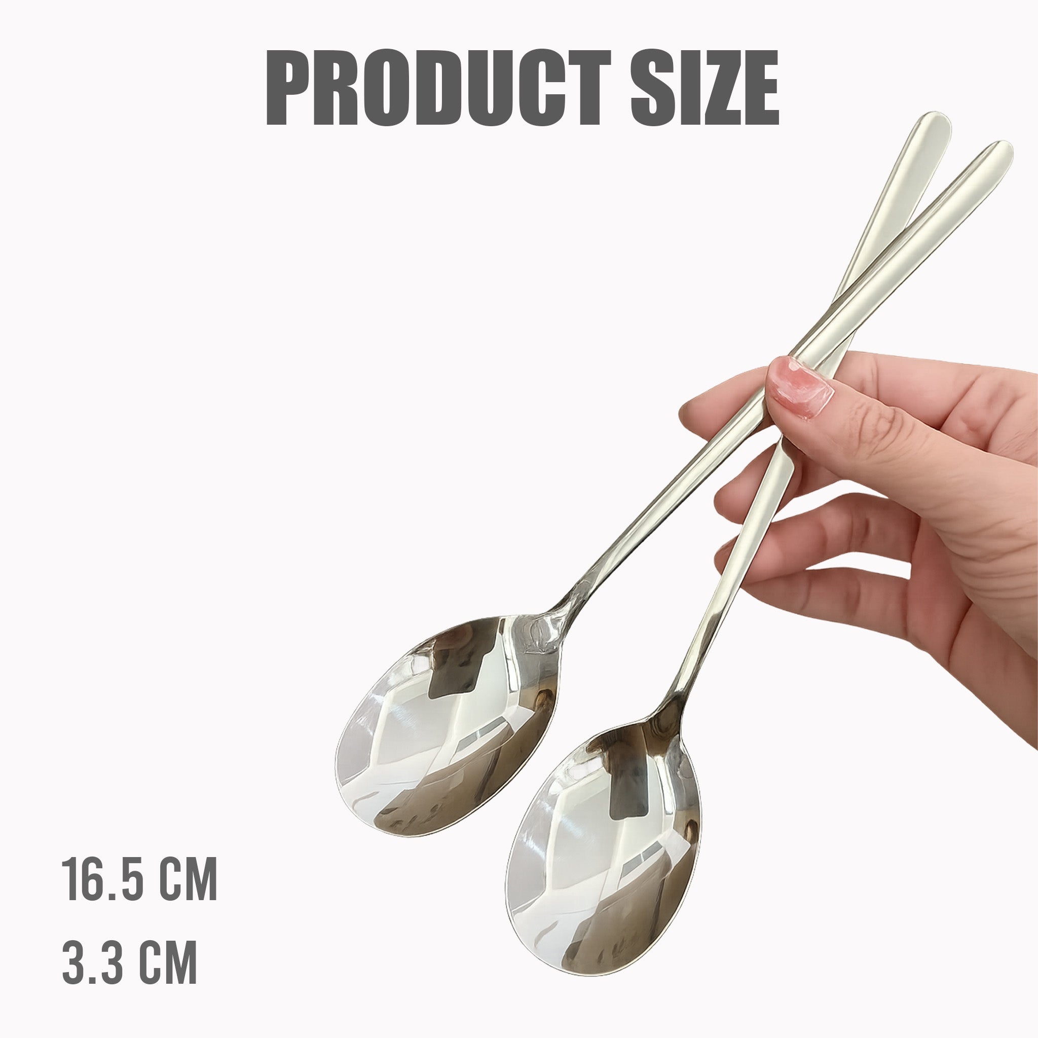 "Stainless Steel Long-Handled Multi-Purpose Spoon"