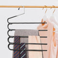 Storage Pants Hanger 5-tier Design Multifunctional Wrinkle-free Closet Scarf Jeans Closet Organizer Home Supplies wiktra