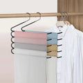 Storage Pants Hanger 5-tier Design Multifunctional Wrinkle-free Closet Scarf Jeans Closet Organizer Home Supplies wiktra