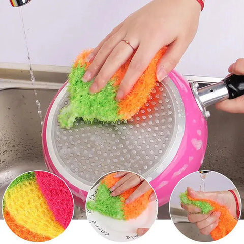 Strawberry Dish Cloth Washing Towel Brush Polyester Scouring Pads Wipes Bowl Pan Cleaning Rag Tableware Cleaner Kitchen Supplies wiktra